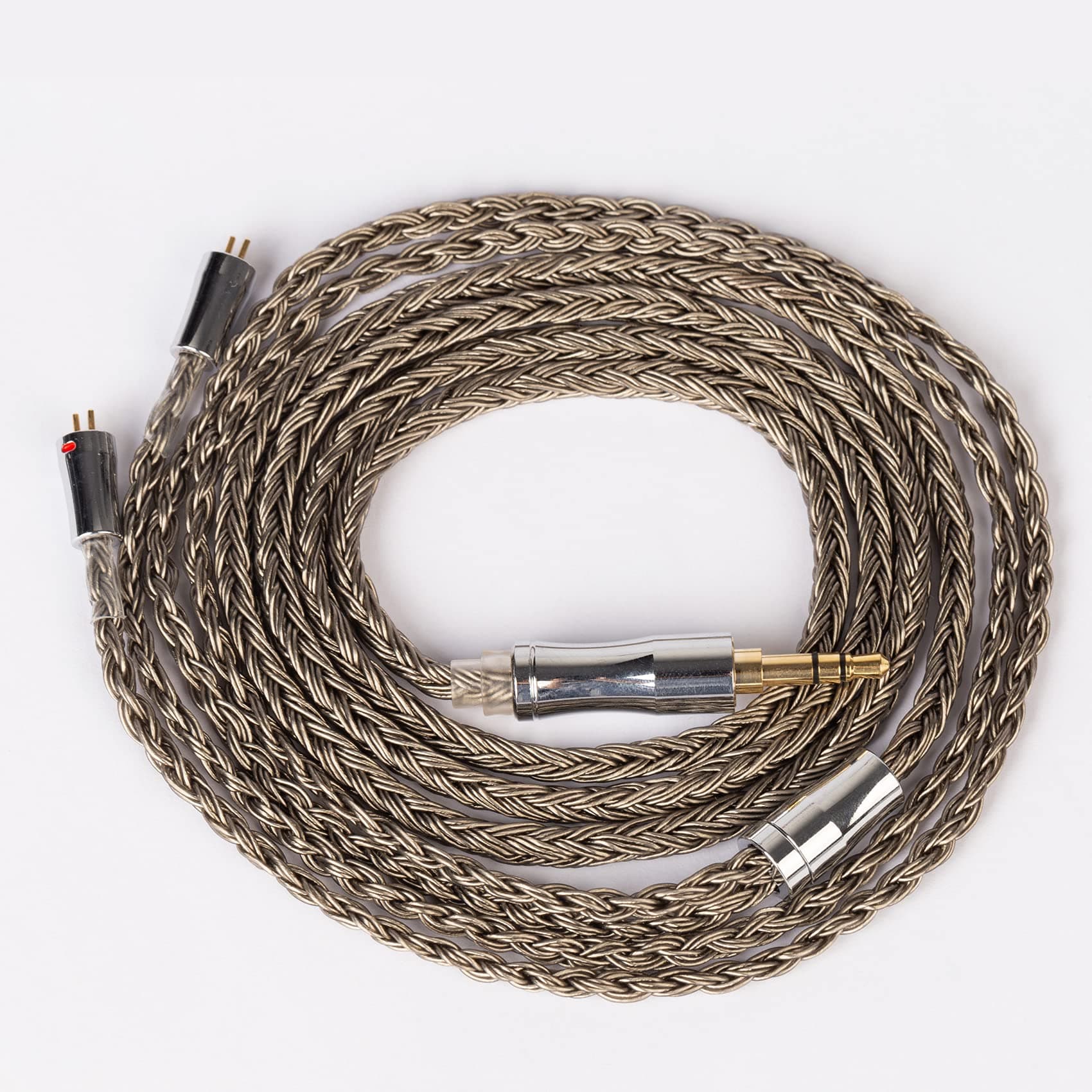 YINYOO IEM Headphone Cable Kbear 24 Core 5N Silver Plated OFC Upgrade Replacement Cable for ES4 ZST ZSN AS10 CCA C10 C16 C12 ZSX ZS10 PRO AS16 ZS7 ZS5 ZS6 ZSR TRN V80(3.5mm Plug, 2pins Connector)