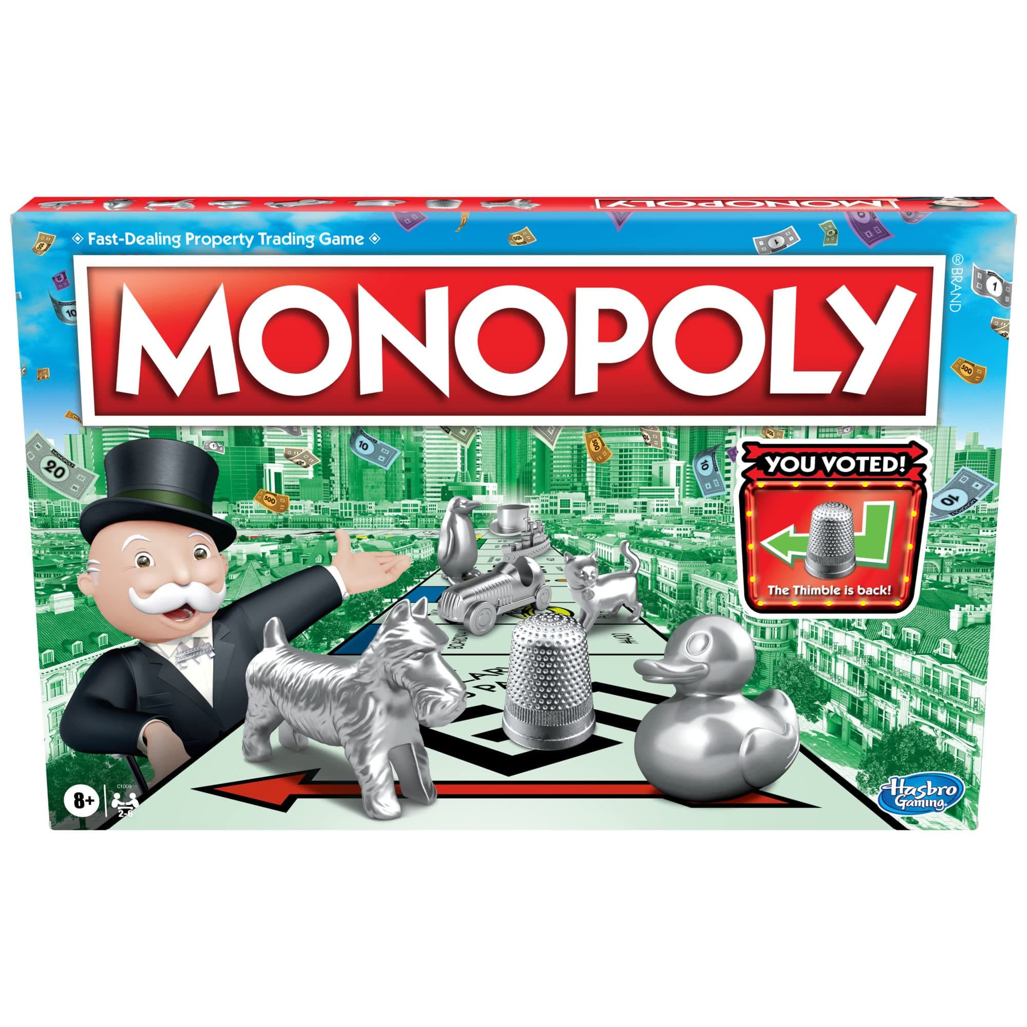 Monopoly Game Family Board Game for 2-6 Players & Ages 8 and Up with 8 Tokens (Token Voting Edition)