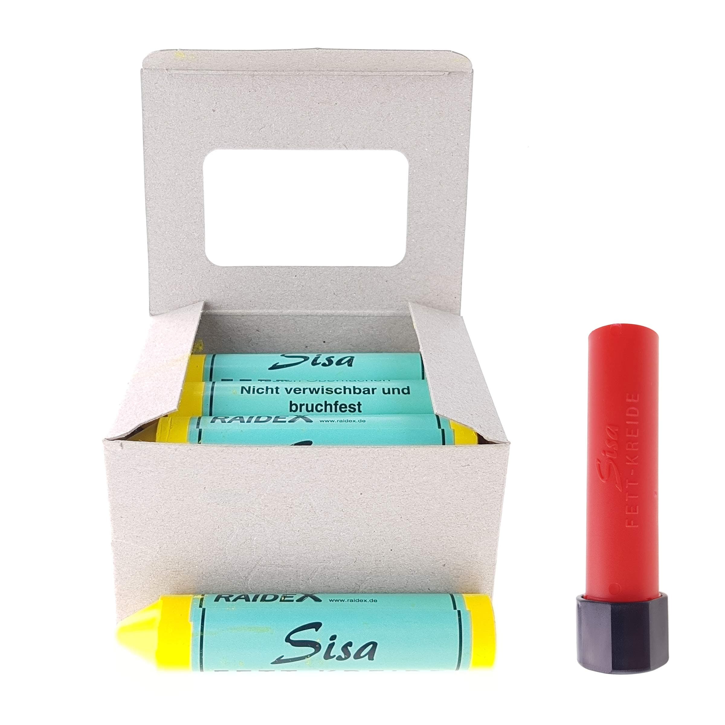 12 Sisa Fettkreide gelb inklusive gratis Kreidehalter