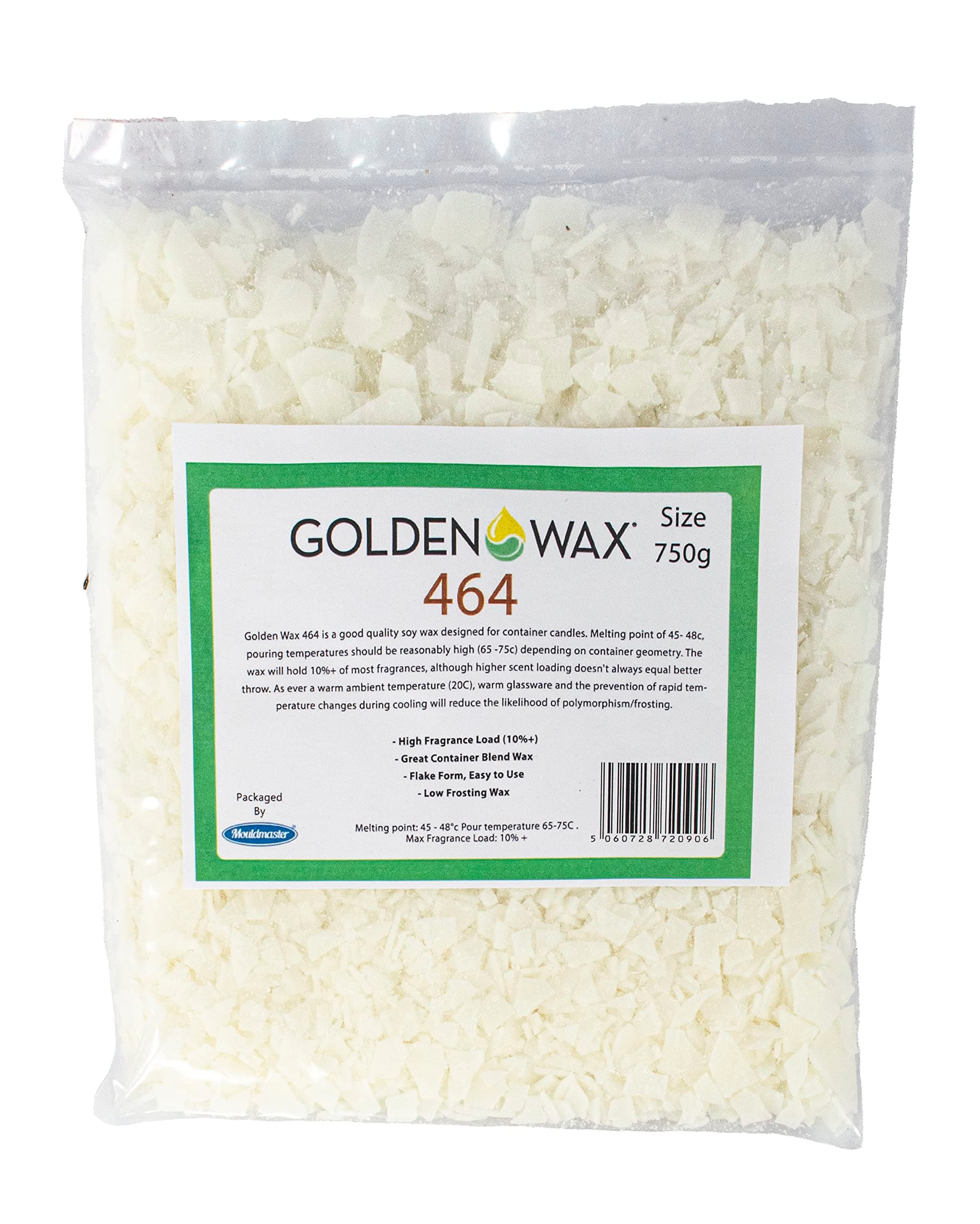 Golden Container Soy Wax 464 Flaked, White, 750g