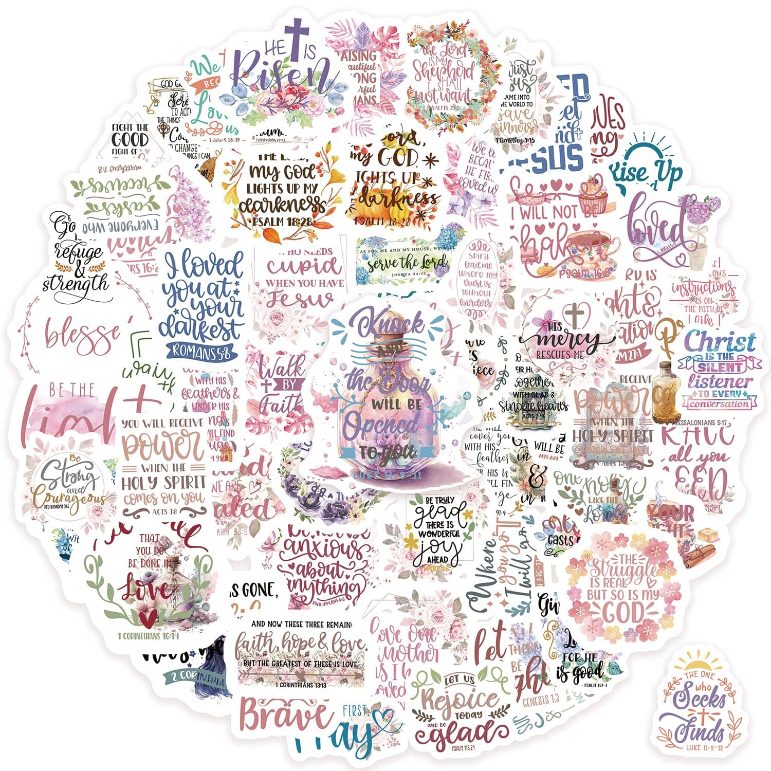 300pcs SLAPAFLIFE Inspirational Christian Stickers - Bible Verse Designs for Journaling, Motivational & Uplifting