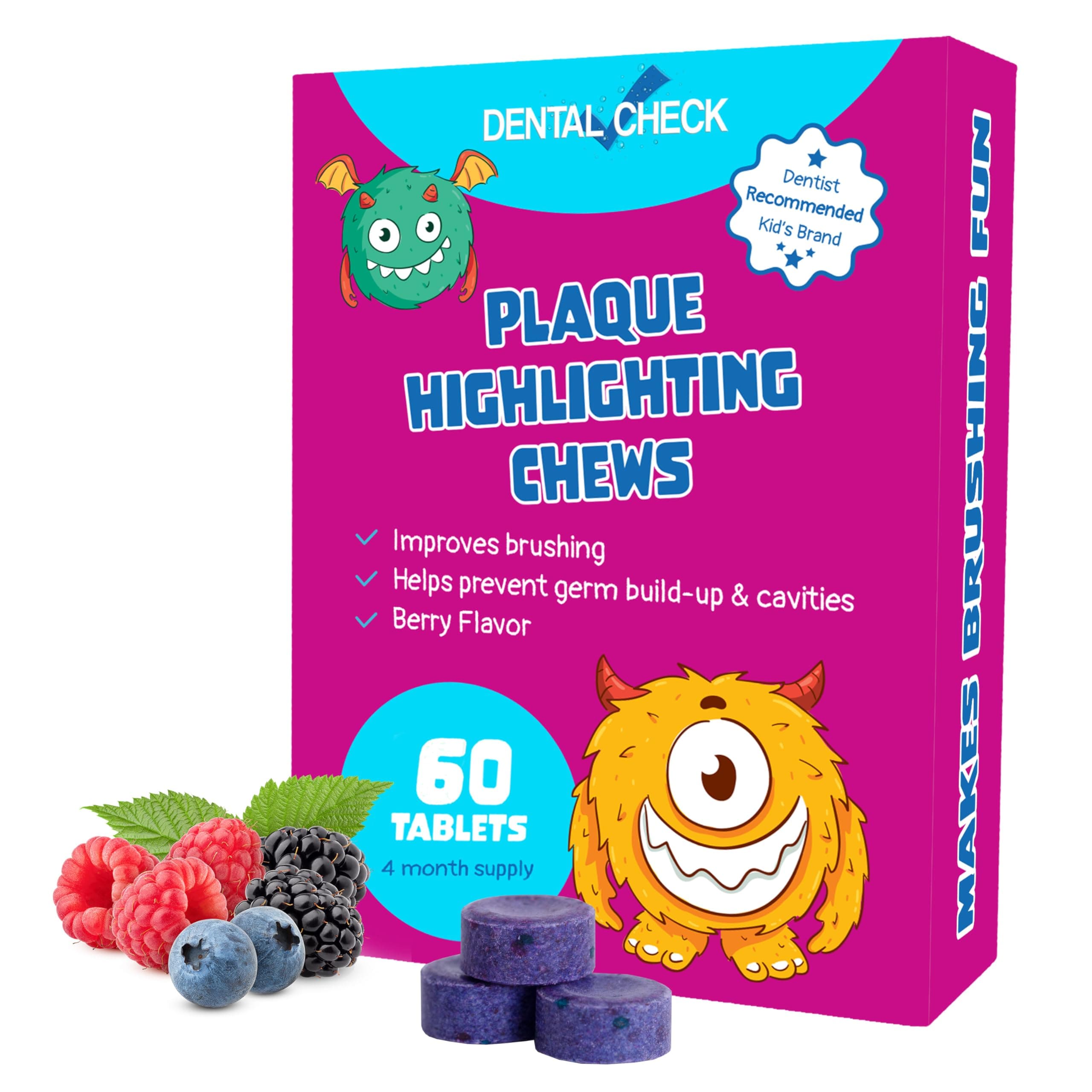 Lingito Plaque/Dental Disclosing Tablets, A Teeth Coloring Tablets Plaque Finder Solution to Effectively Remove Plaque and Tartar Buildup, Improves Oral Care (2 Month Supply - 60 Pack)