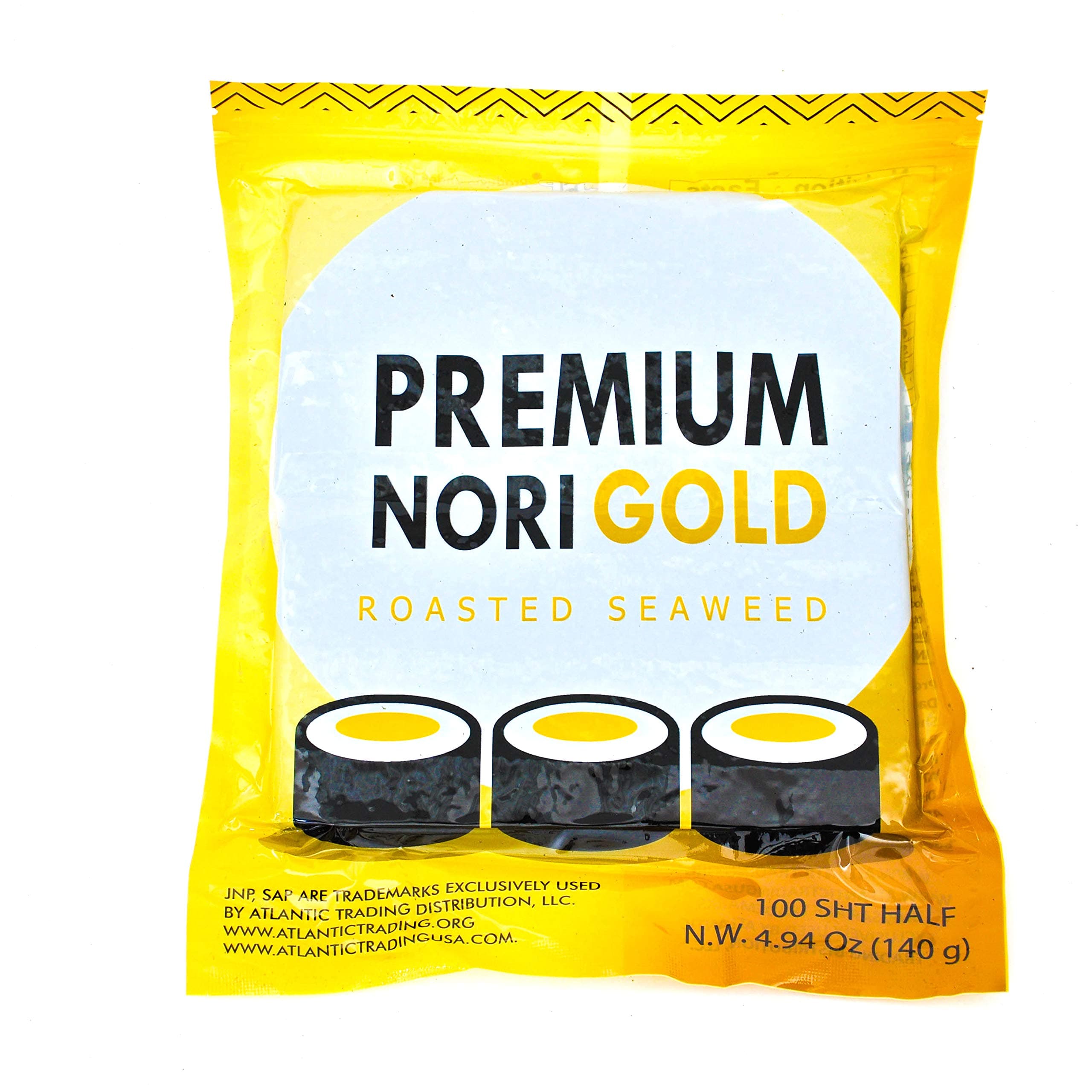 Japanese Roasted Sushi Seaweed (100 PCs) - Premium and Organic Dried Nori Gold Half Sheets - Unseasoned Crispy and Healthy Asian Food Wrapper | Great Laver Roll for Maki, Temaki, Uramaki and Nigiri