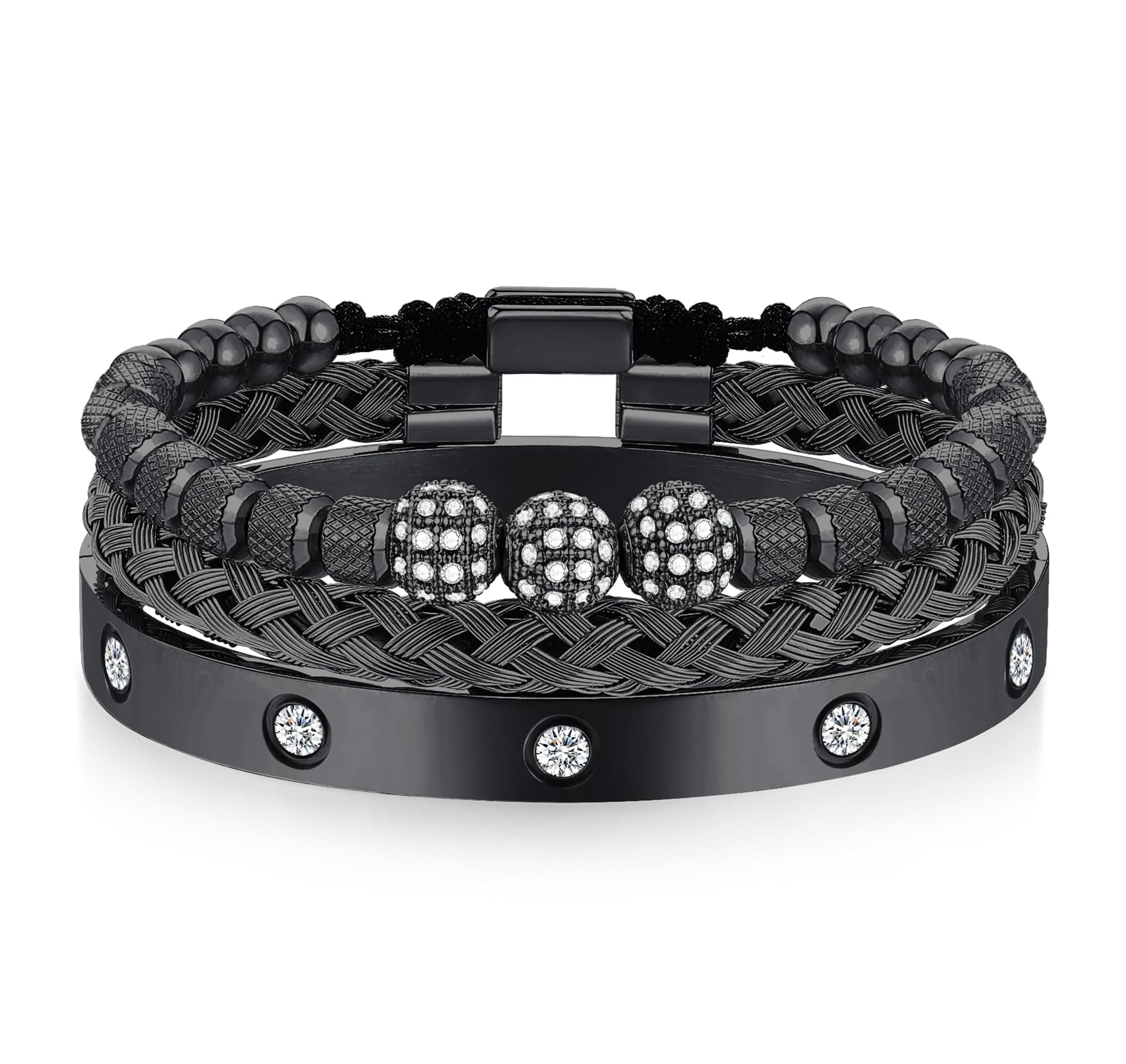 3PCS Stainless Steel Bracelets for Men Gold Roman Numeral Bangle Bracelet Twisted Cable Bracelet Adjustable Cuff Bracelet Mens Luxury Jewelry Bracelets Gifts