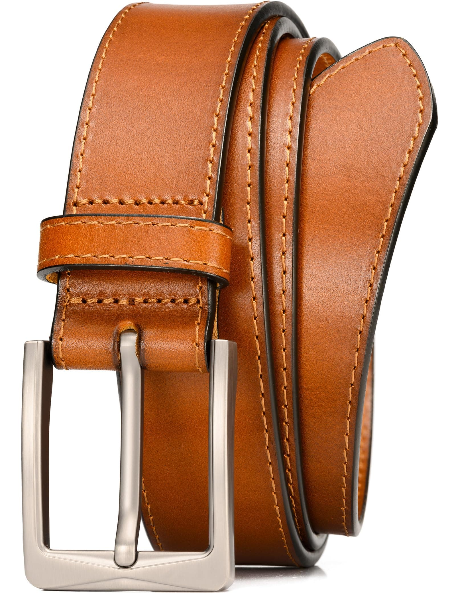 WOLFANT Men's 35mm Dress Casual Belt,100% Italian Full Grain Real Solid Leather