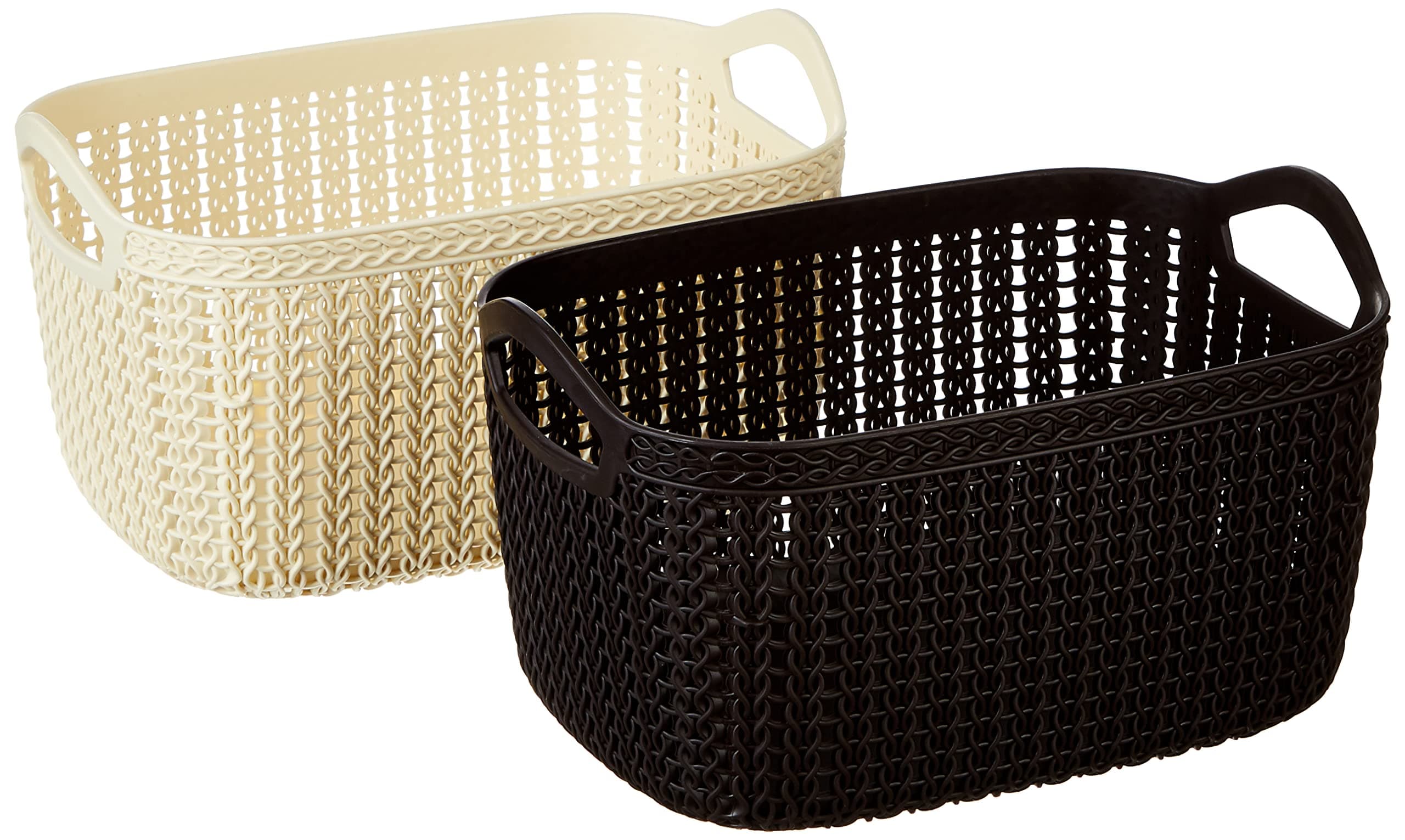 Plastic storage basket