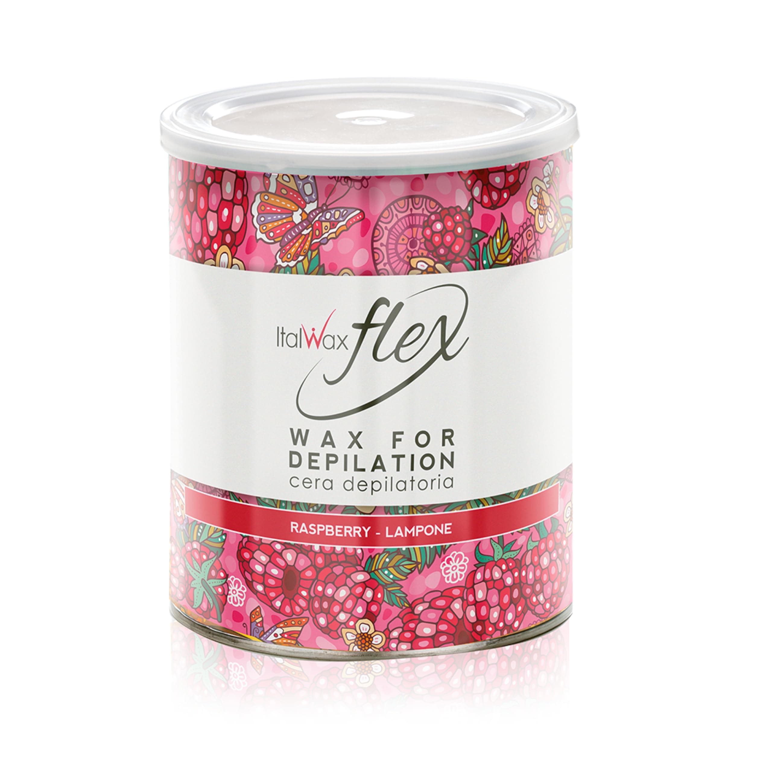 Flex Raspberry 800ml - Soft wax for hair removal - Raspeberry Aroma - Liposoluble syntetic formulation - Ideal for waxing all body area​