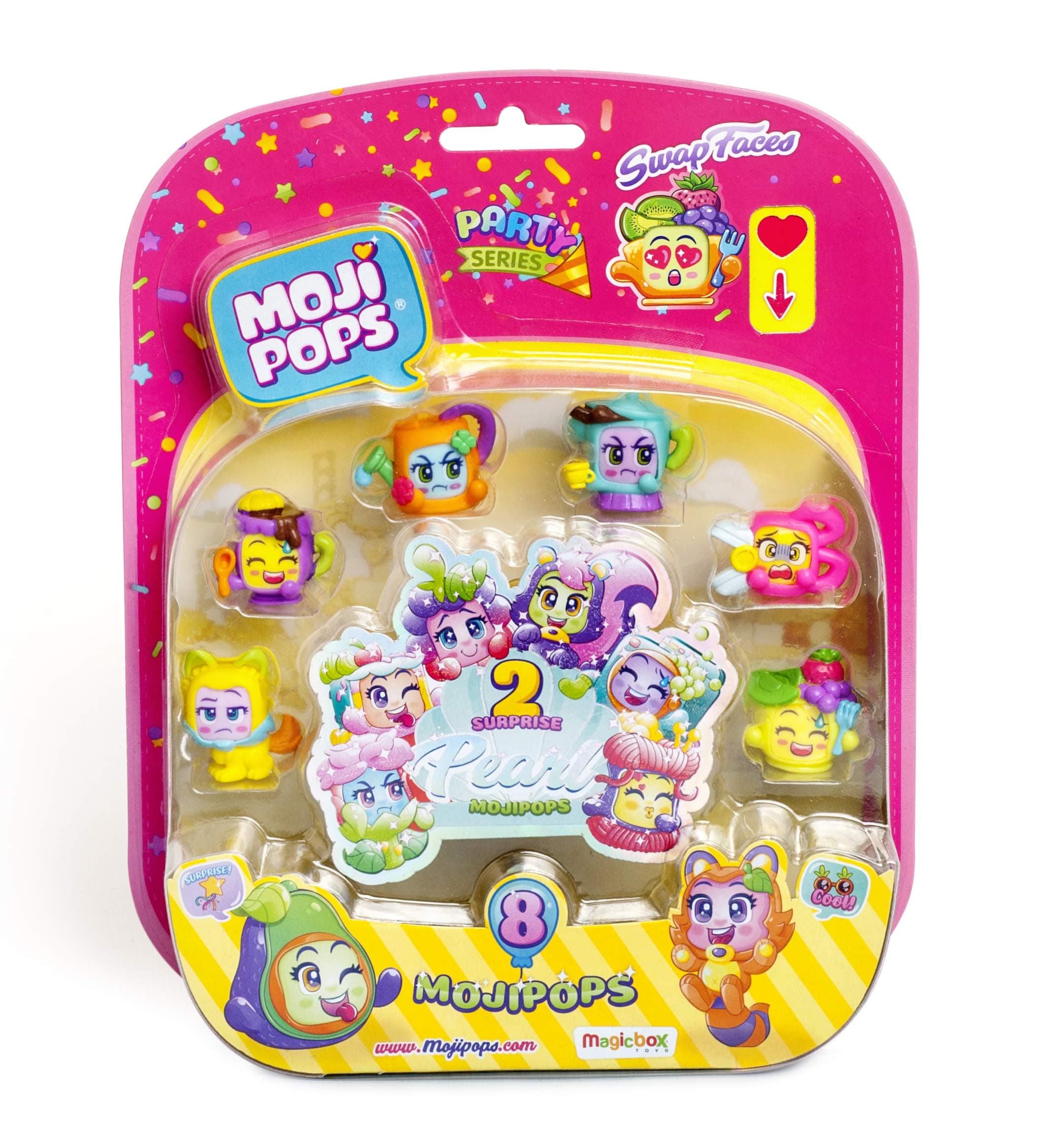 MojiPops PARTY - Blister Pearl Surprise with 8 figurines (2 Pearl), Multicolour, PMPPB816IN00
