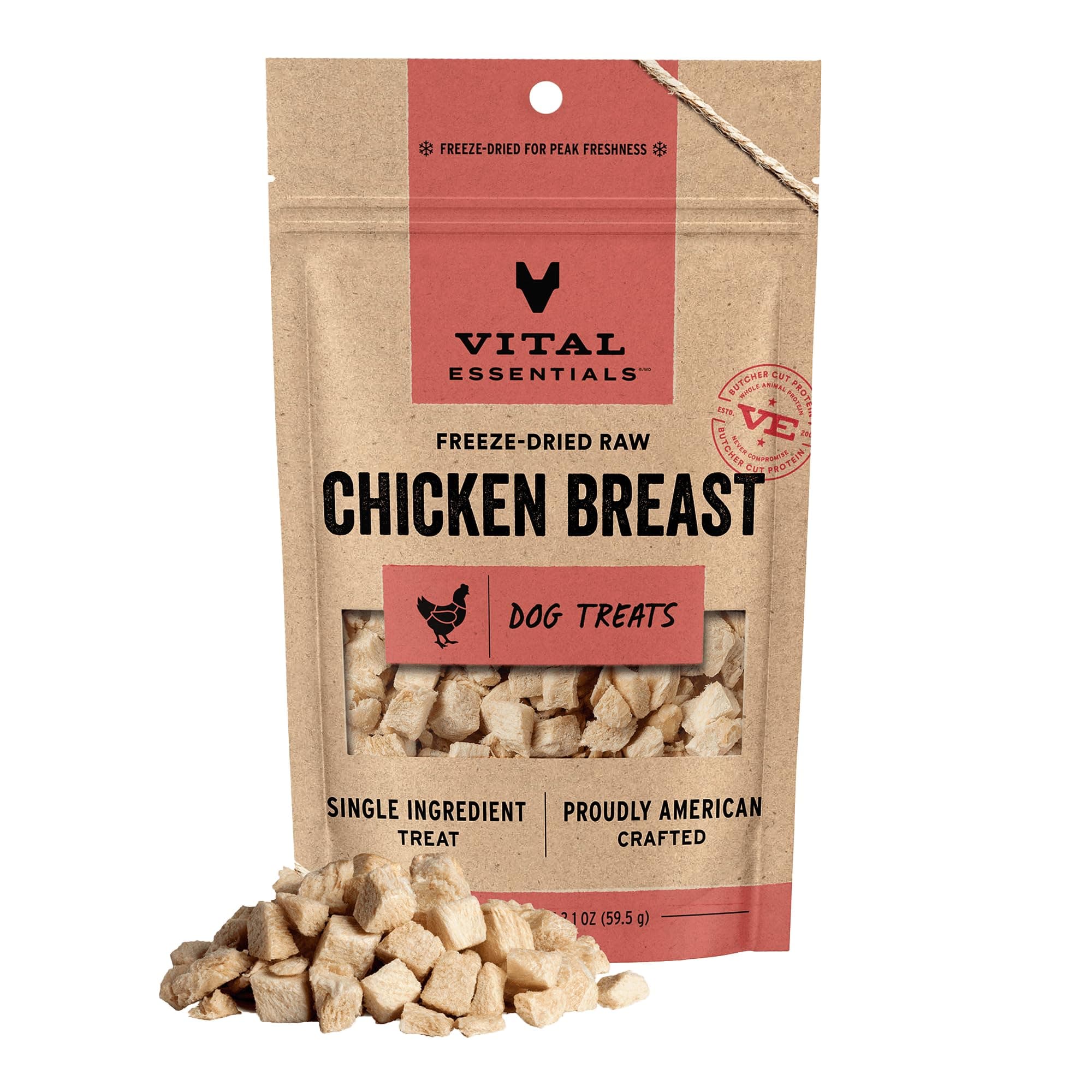 Vital Essentials Freeze Dried Raw Single Ingredient Dog Treats (Chicken Breast)