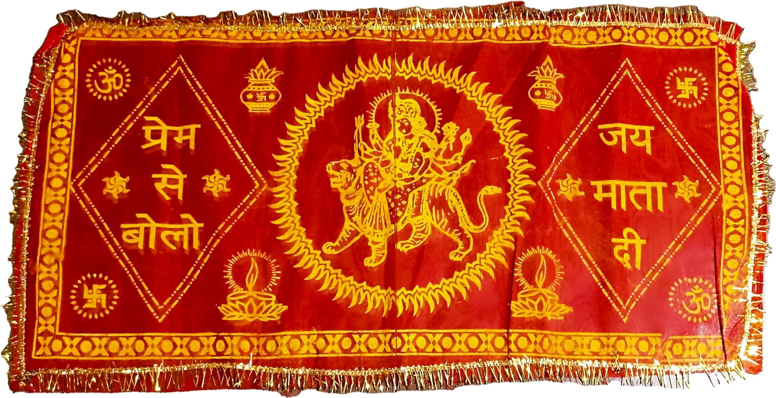 प्रेम से बोलो जय माता दी Printed Chunari Jai Mata Di Chunari MATA Chunri Chunni Kanya Bhoj Oodhni Dupatta Shrawali MATA Laxmi MATA Durga Laxmi Ganga Navrati Festival Dupattas Pack Of 3 || XQ04