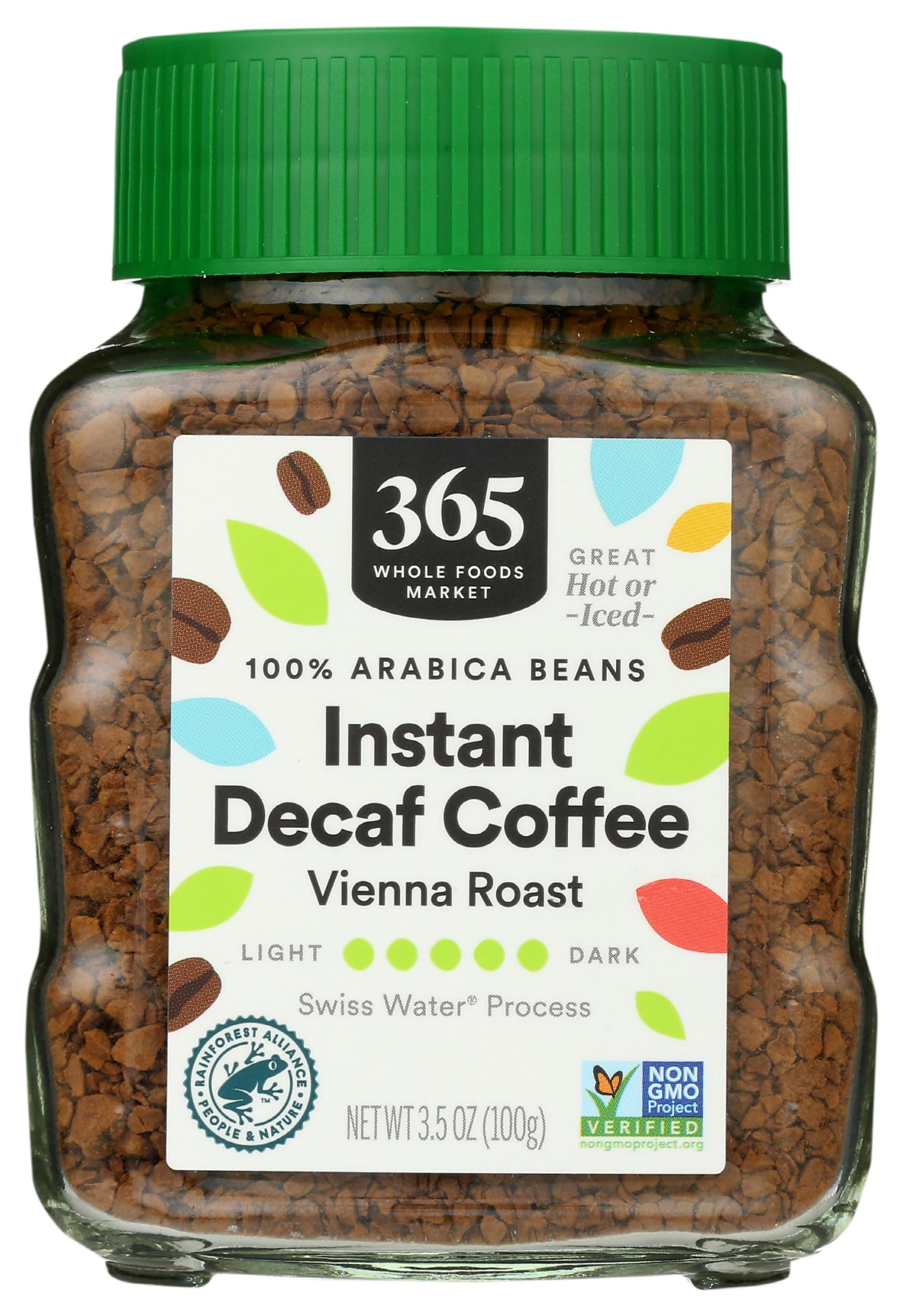 Decaf Instant Coffee, Dark Vienna Roast, Swiss Water Process, 3.5 Ounce