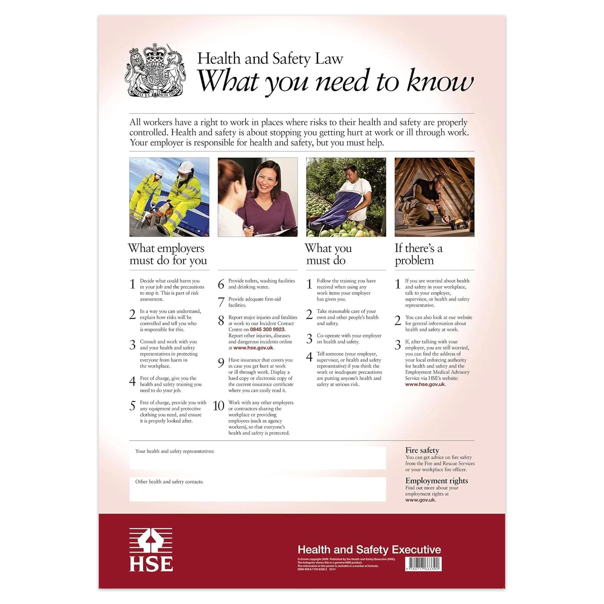 Seco PVC A2 Health & Safety Poster Sign – HSE Workplace Safety Information Notice - 420 x 594mm, 0.5mm