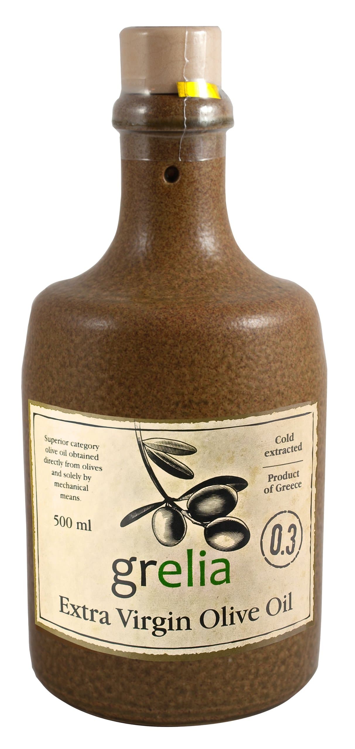 Grelia Extra Virgin Greek Olive Oil 500ml Ceramic Bottle