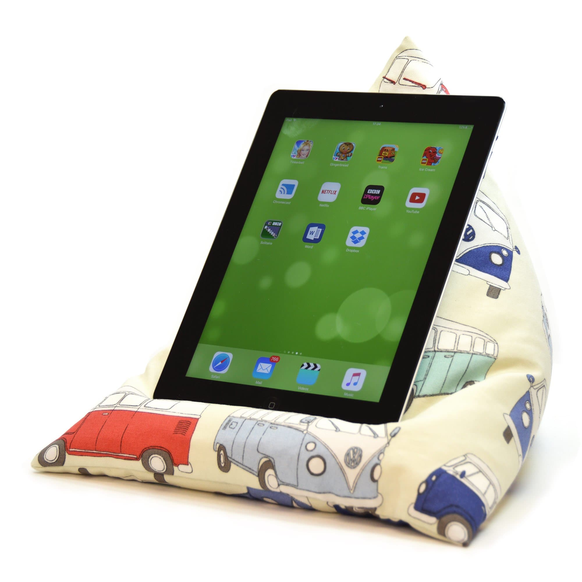 eBean Tablet Cushion - CAMPER VAN - beanbag stand lap holder suitable for all iPads tablets and ebook readers