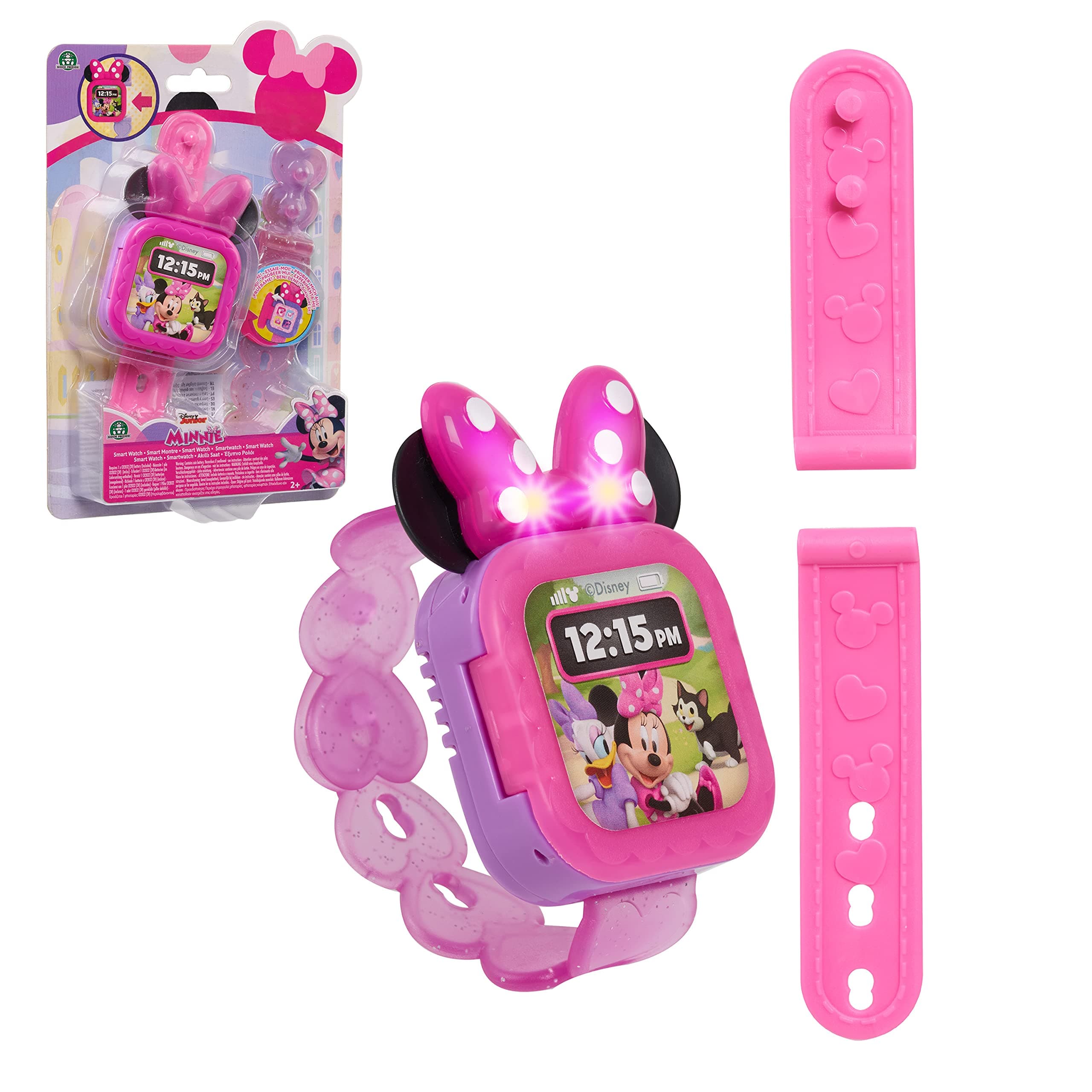 Disney Junior Minnie Mouse Play Smart Watch with Lights and Sounds, 3-pieces, Pretend Play, Kids Toys for Ages 3 Up by Just Play