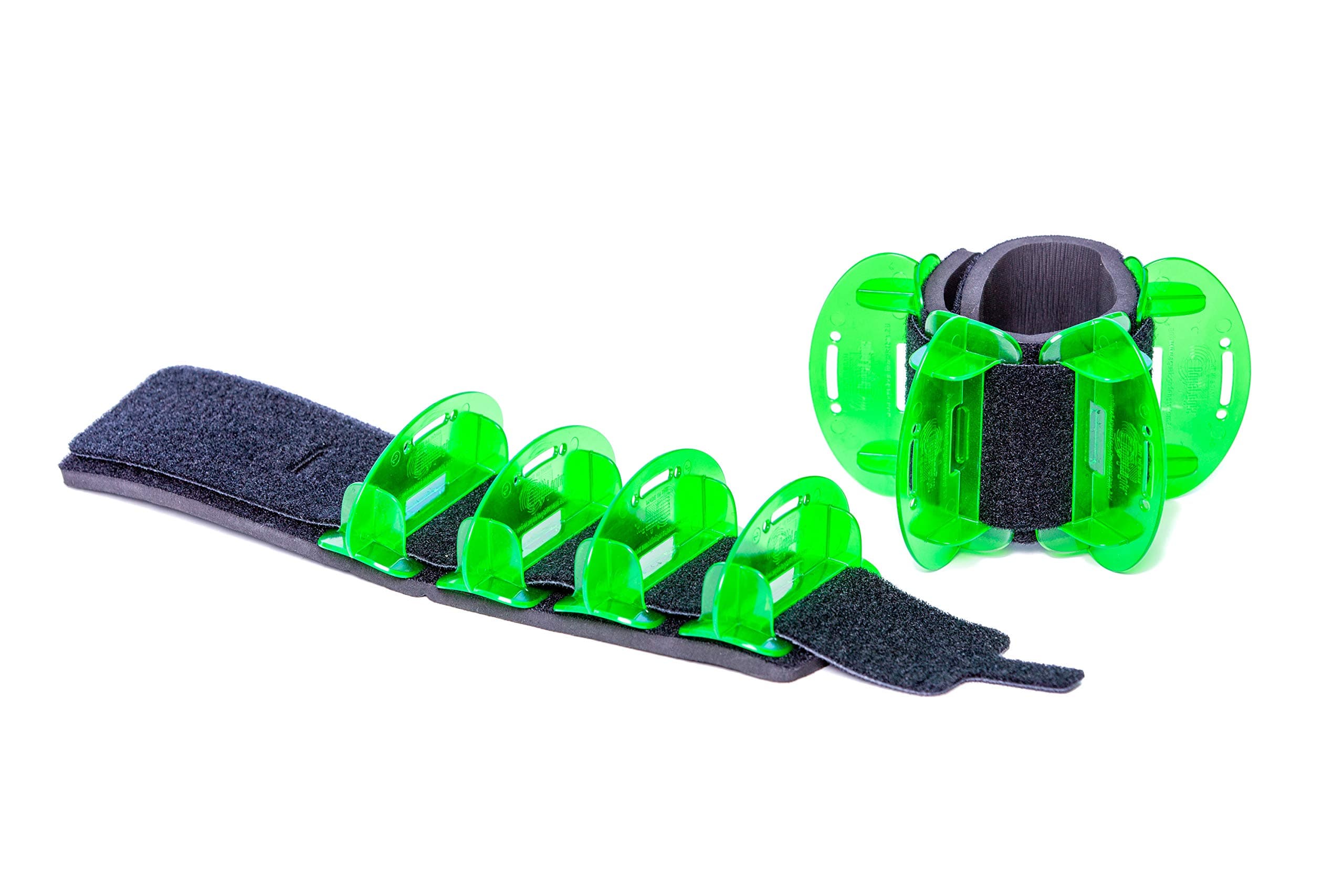 Low Resistance High Speed Hybrid Aquatic Training Fin Set - Green - Includes Online Access Demonstration Video & Workout Program - Pair (LRPCFIN)