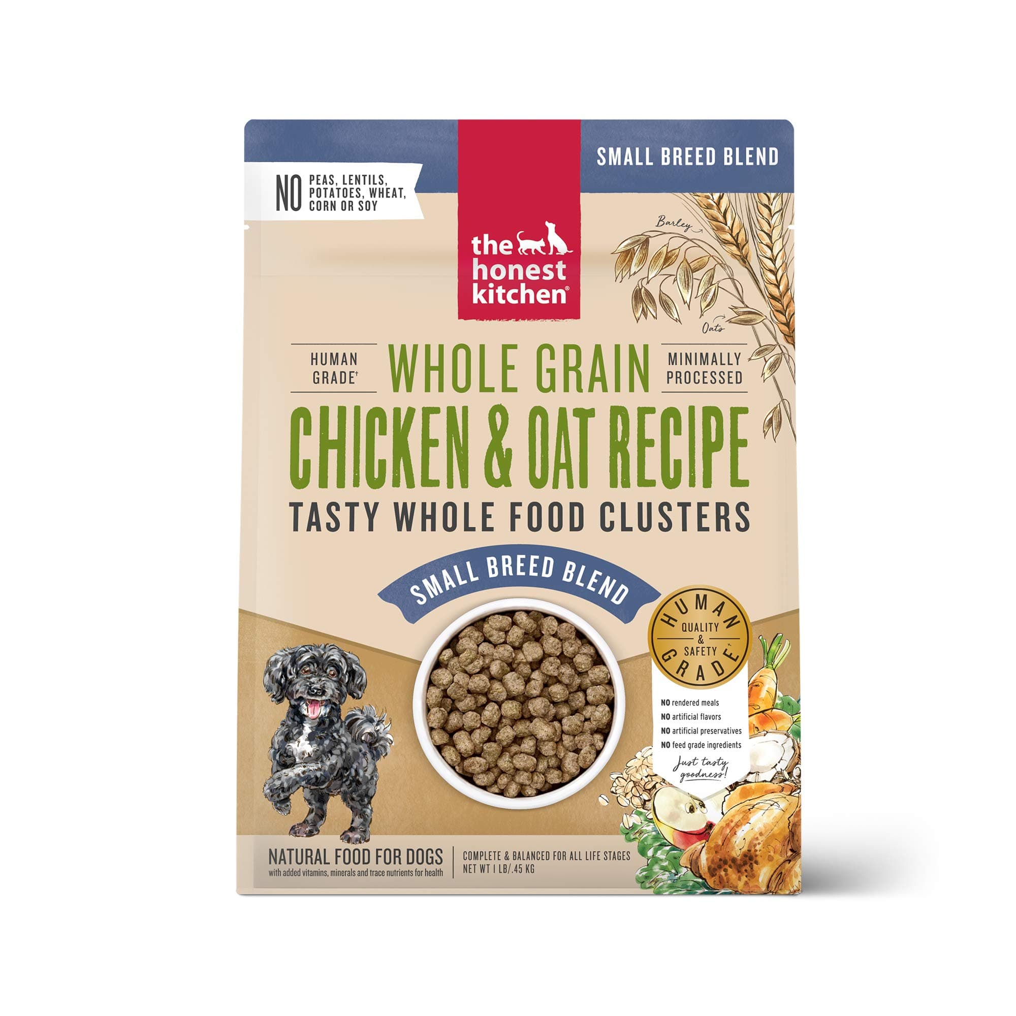 The Honest Kitchen Whole Food Clusters Small Breed Whole Grain Chicken Dry Dog Food, 1 lb Trial Pouch