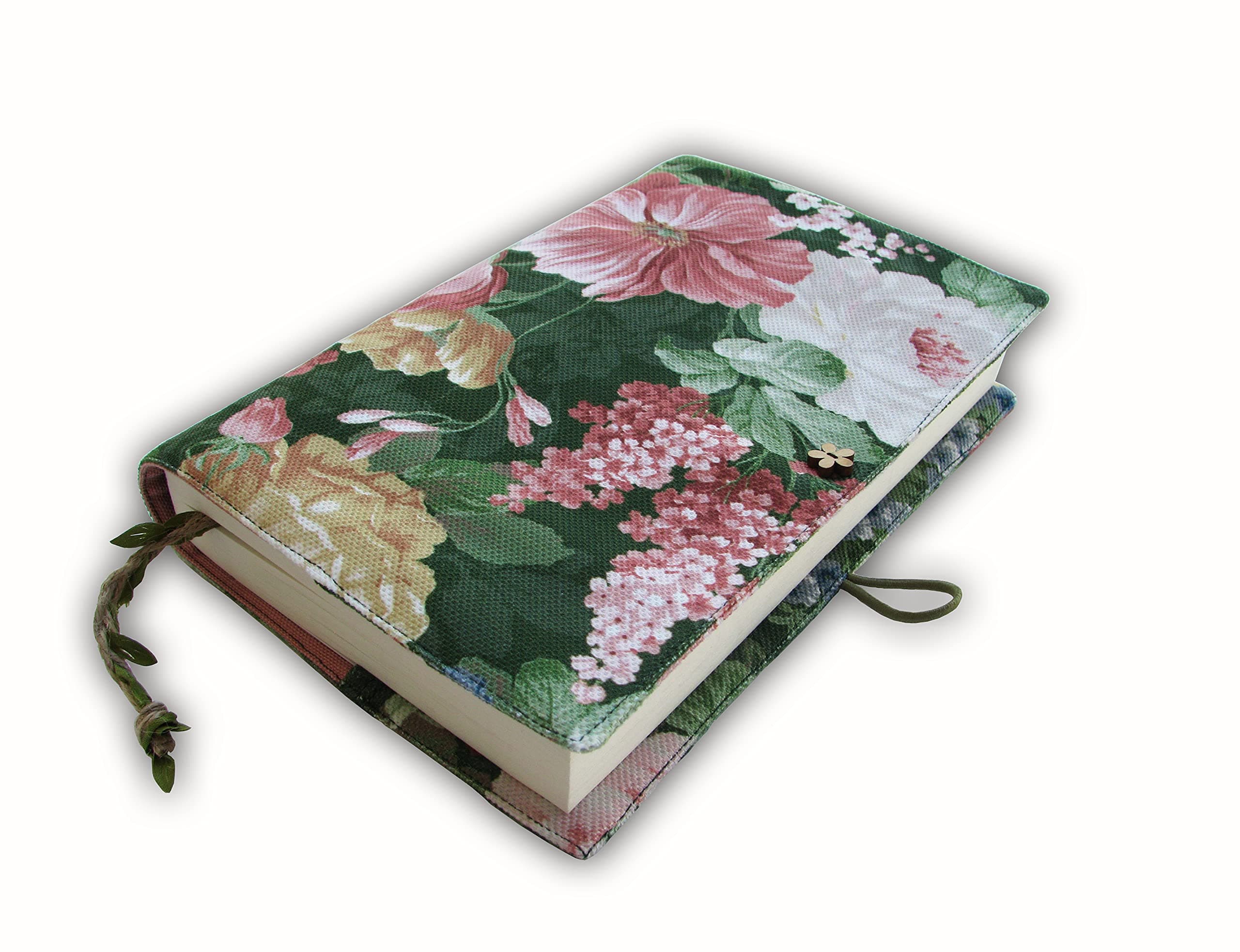 Book Cover, Fabric Novel for Adult for Paperback, Flower Spring Pattern, Cloth Washable Book Protector - Padded Case Sleeve Bag, 5.5 x 8.2 x 1.6