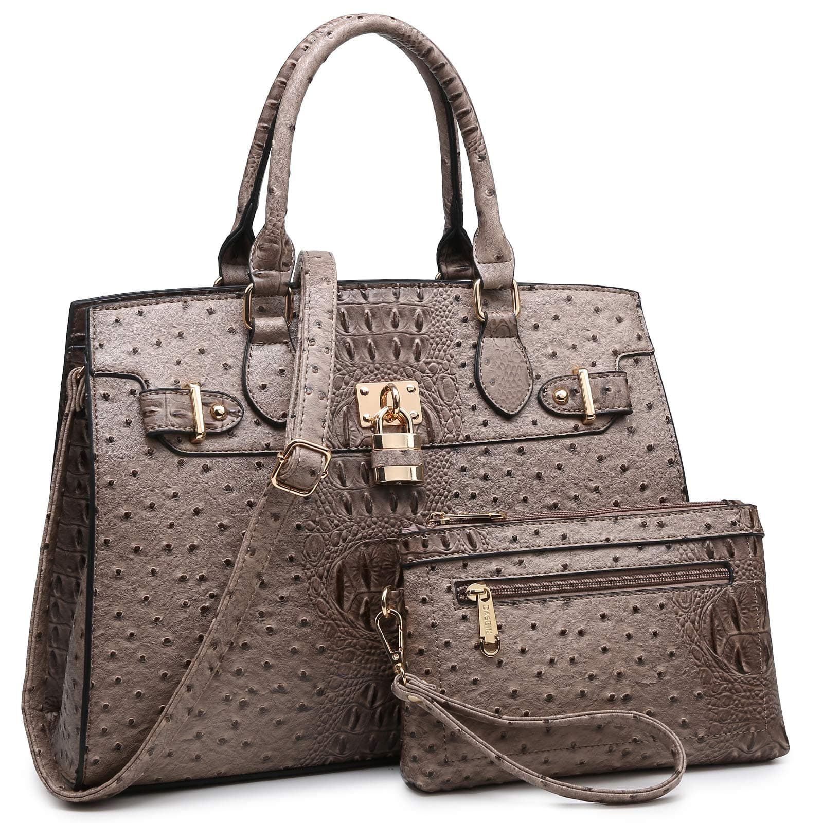 - Women Handbags and Purses Ladies Shoulder Bag Top Handle Satchel Tote Work Bag with Matching Clutch