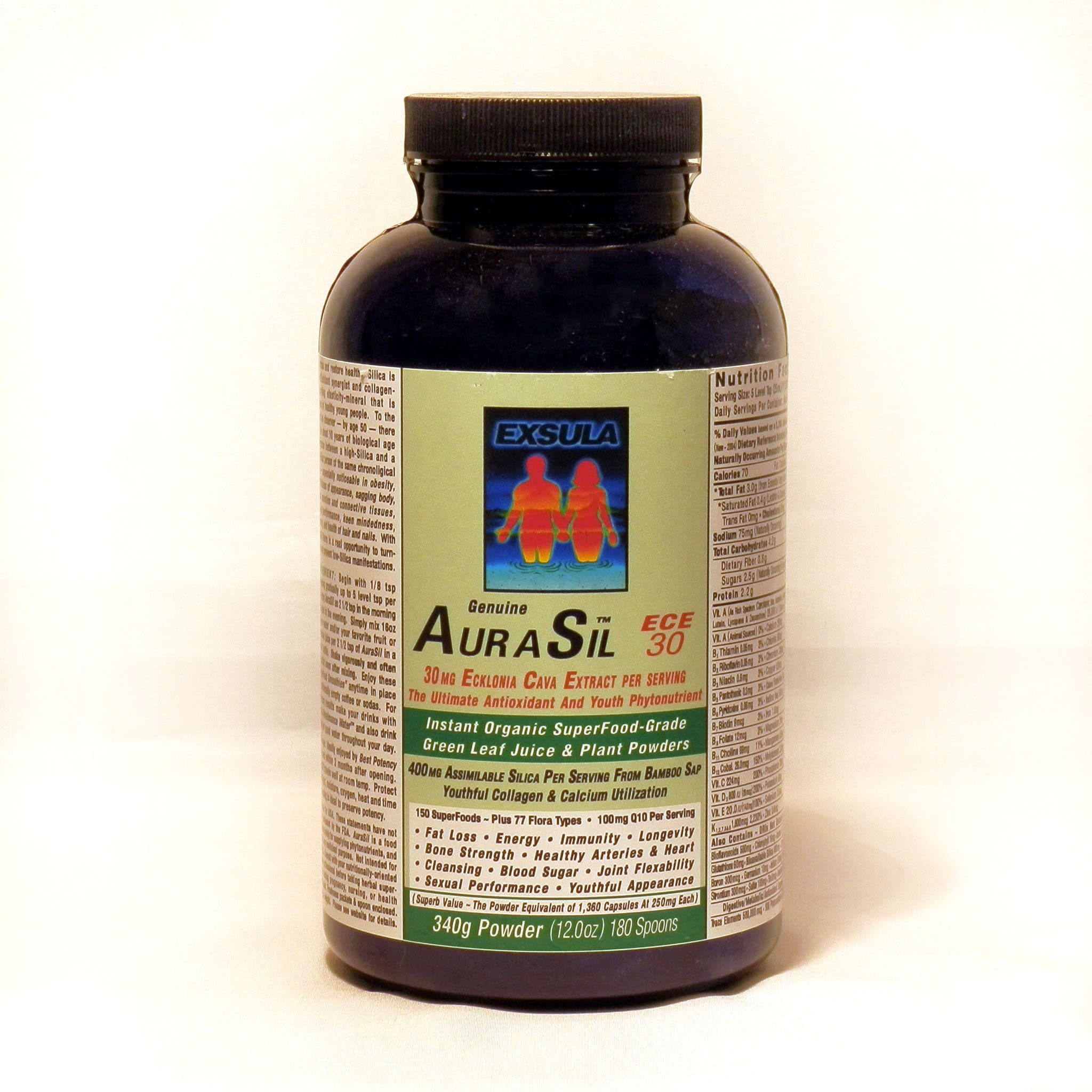Exsula AuraSil 300 - Aids in Growing Stronger Bones - Promotes Youthful Skin, Nails and Hair - Assists in Minimizing Joint Discomfort - Helps in Improving The Heart and Mind (300mg Ecklonia)