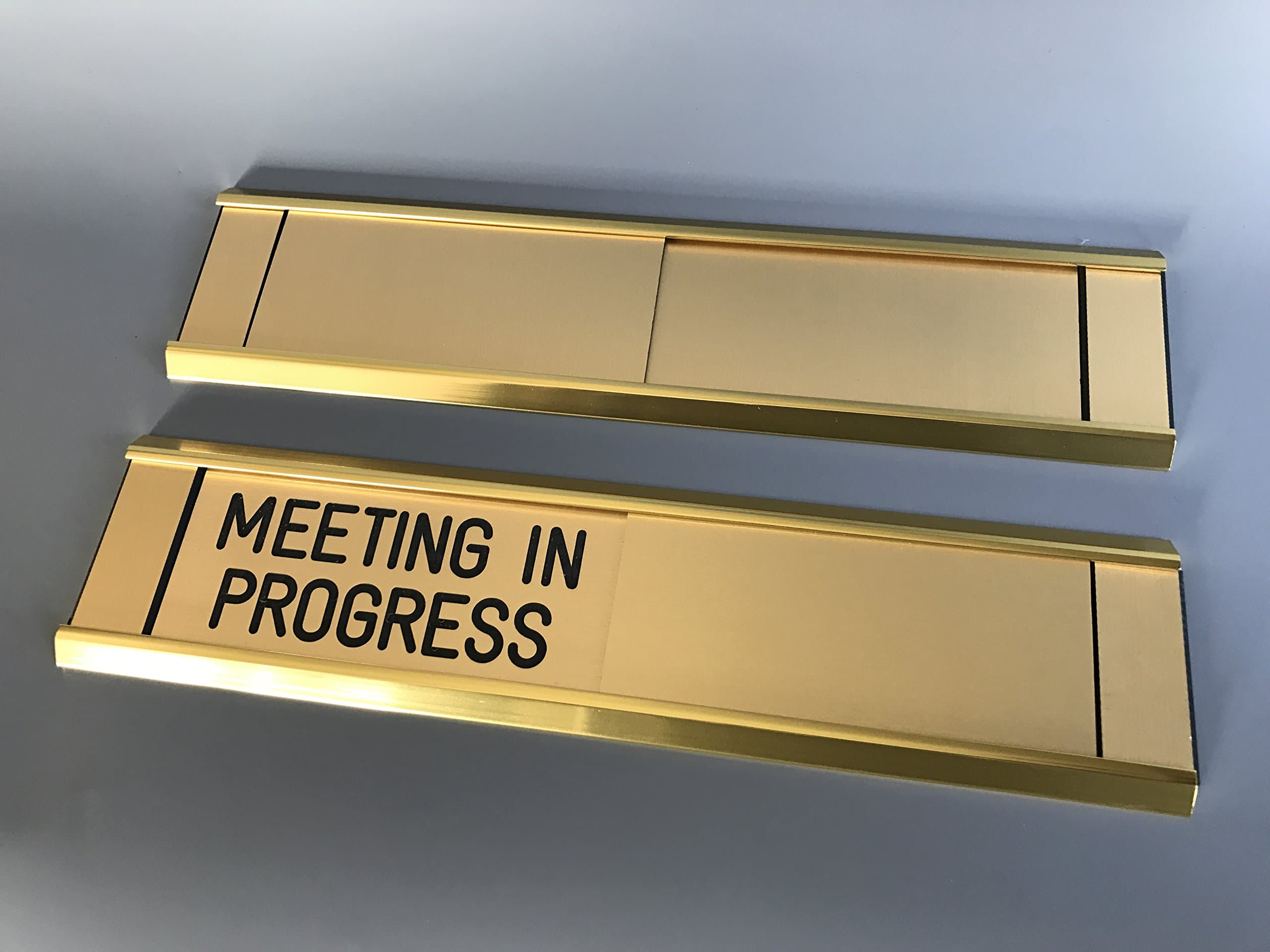 Sliding Signs - Entry Control - Meeting in Progress (Or Your Wording)