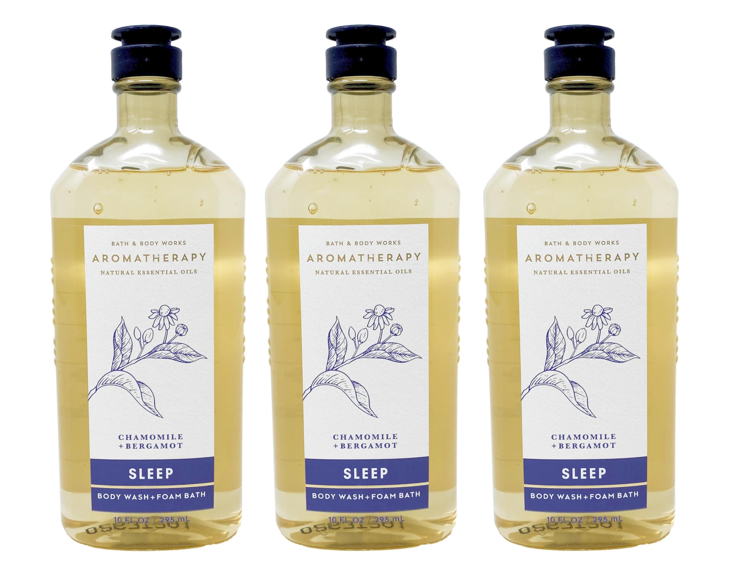 Aromatherapy Body Wash & Foam Bath, Gift Sets 10 fl oz per Bottle (3 Pack) (Chamomile + Bergamot)