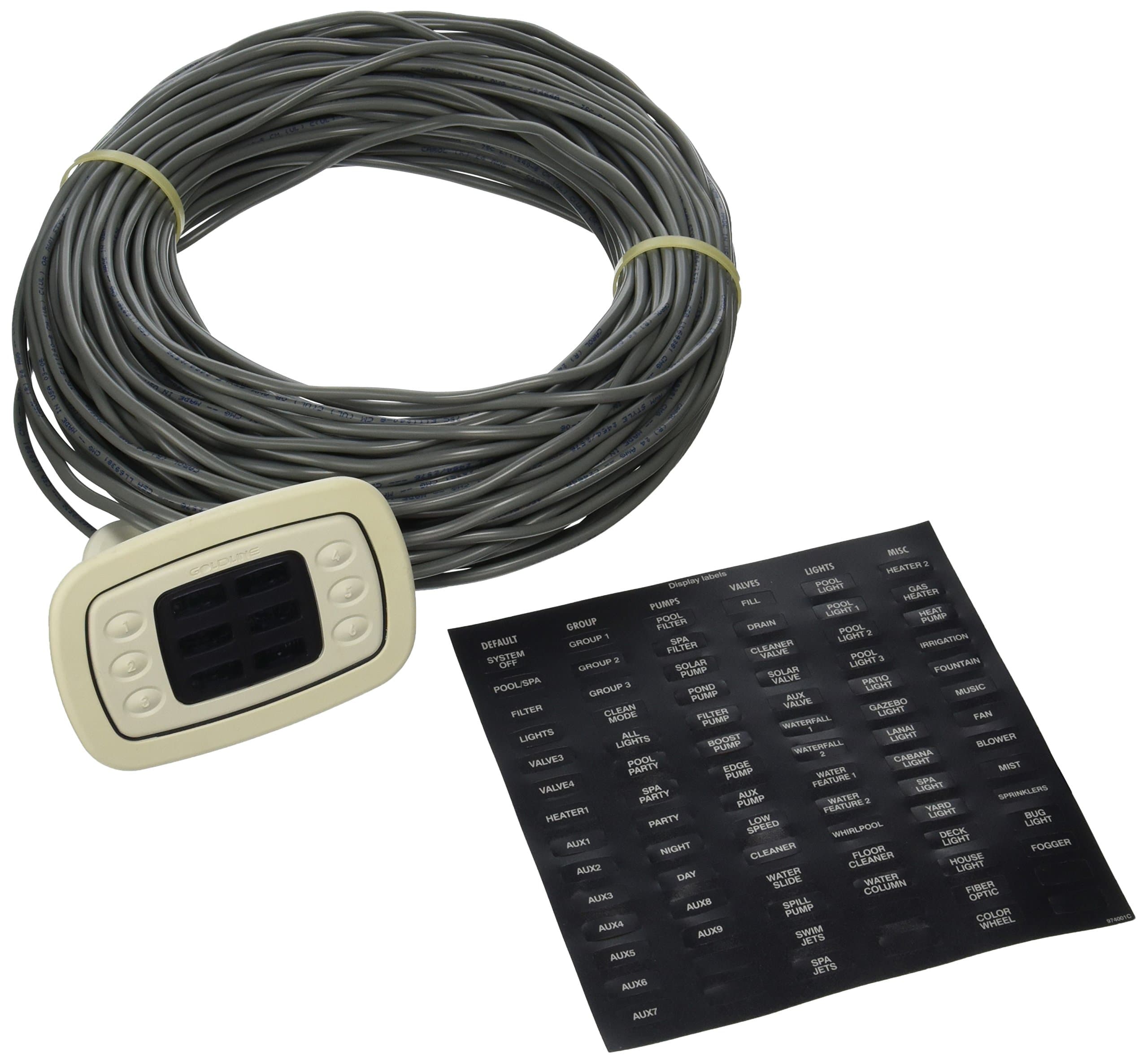 Goldline AQL-SS-6B-W ProLogic Wired Spa Side Remote Control, White