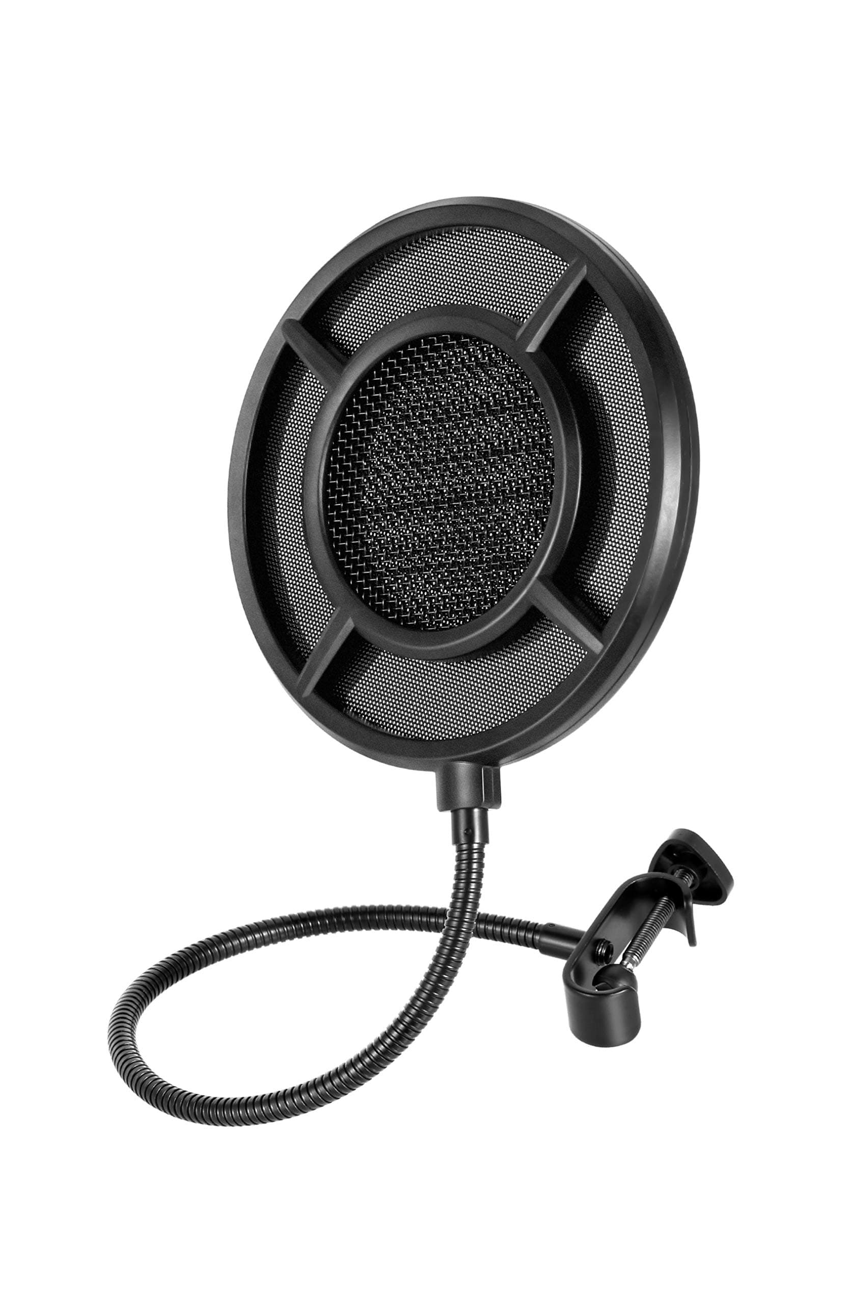 THRONMAX Professional Microphone Pop Filter Mask Shield For Any Other Microphone, Dual Layered Wind Pop Screen With A Flexible 360° Gooseneck Clip Stabilizing Arm