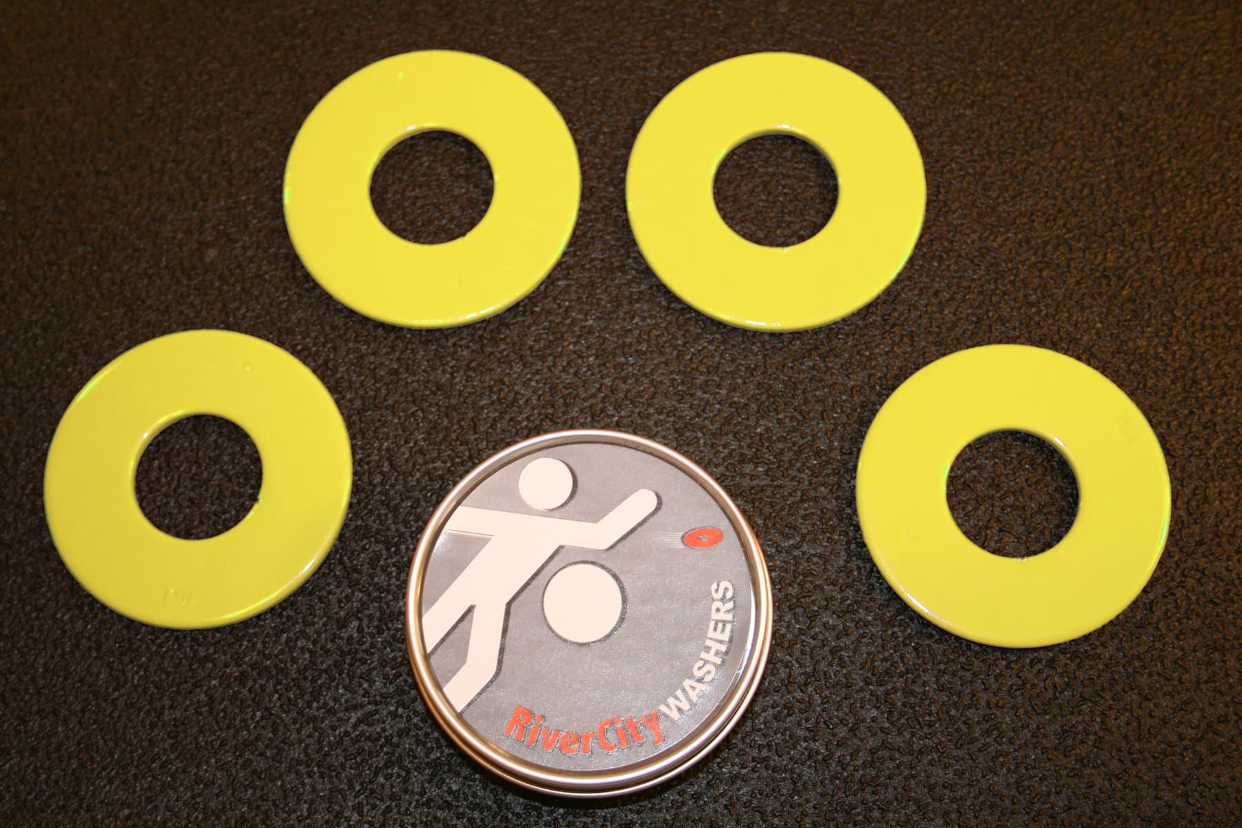 RiverCity Pitching Washers: (4) Yellow 2.5 Inch Washers