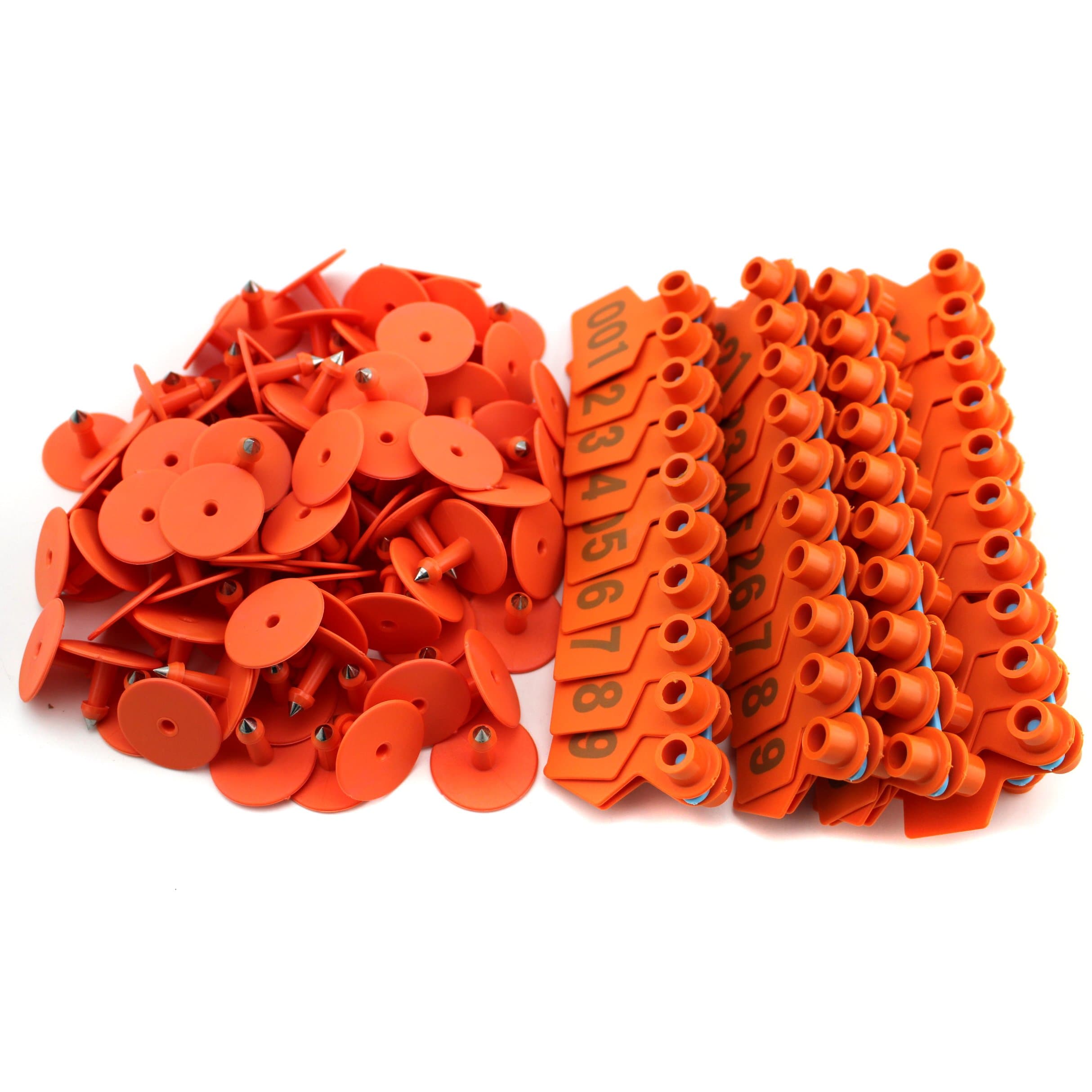 Orange 1-100 Number Plastic Livestock Ear Tag Animal Tag for Goat Sheep Pig