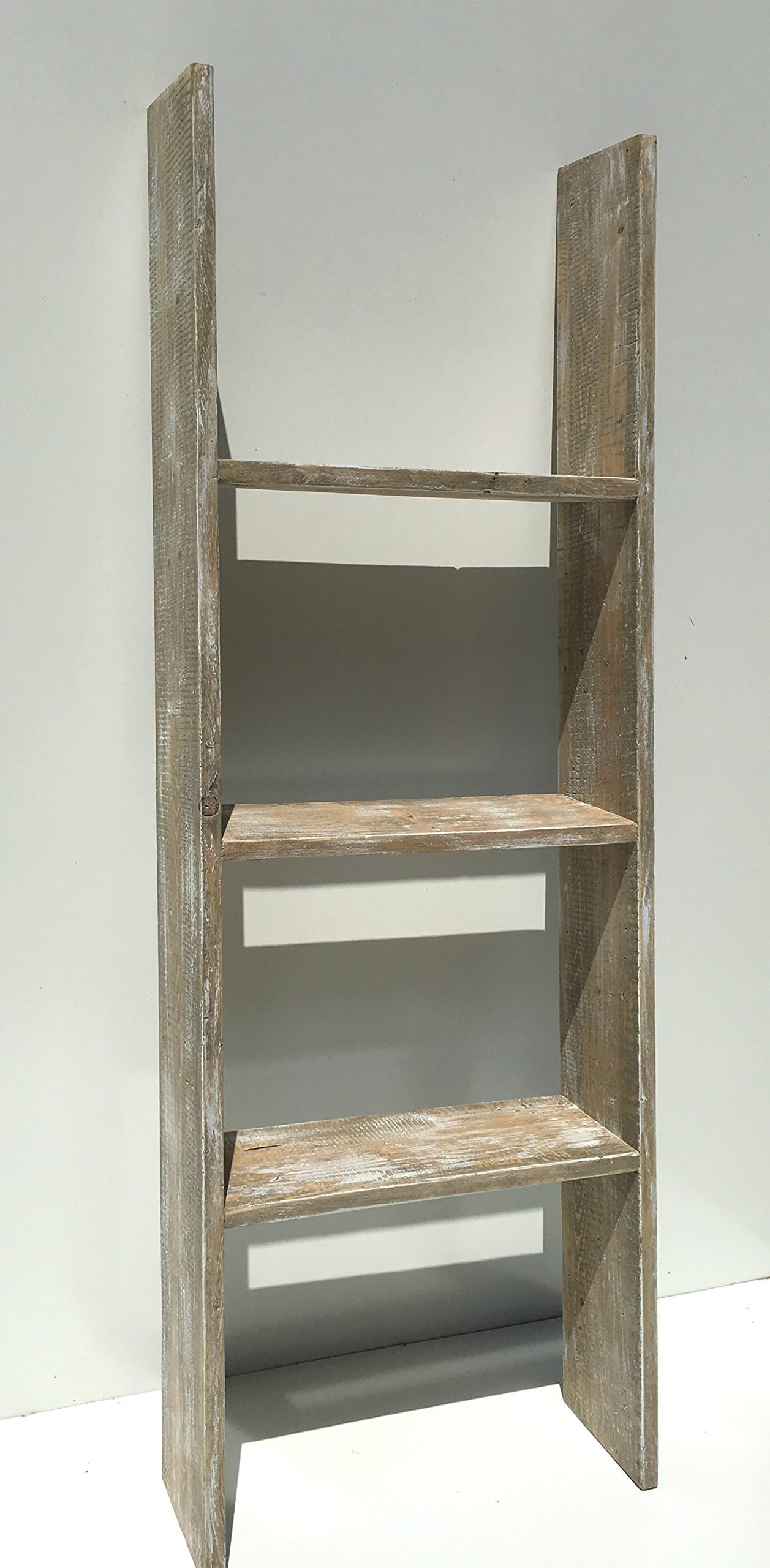 Rustic Decor Ladder/Free Standing Shelving/Weathered Farmhouse Shelf/Decorative Ladder/Rustic Shelf/Pallet Shelf/Large Shelf/ 3 Rung Ladder/Reclaimed