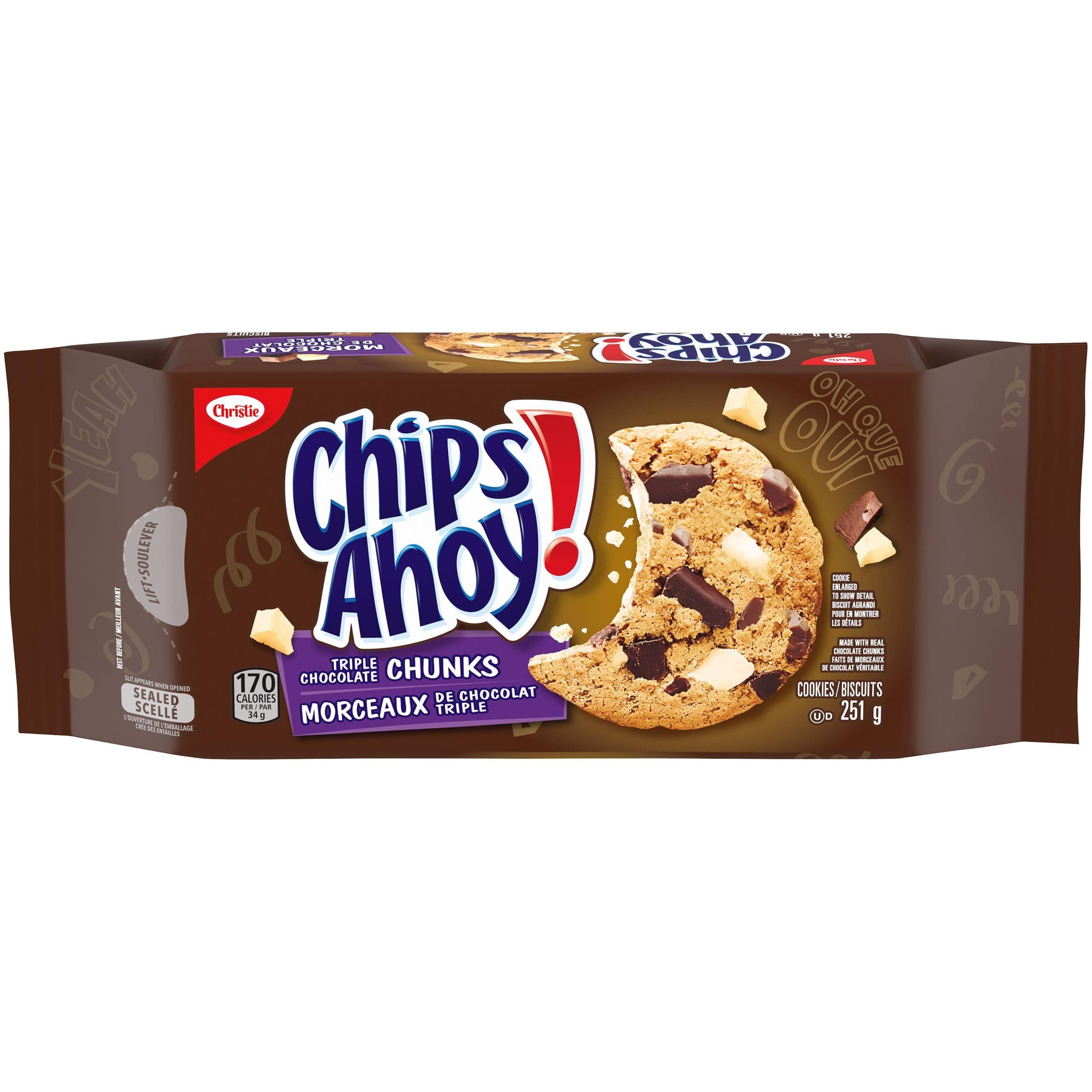 Christie Chips Ahoy! Triple Chocolate Chunks Cookies 251g [Canadian]