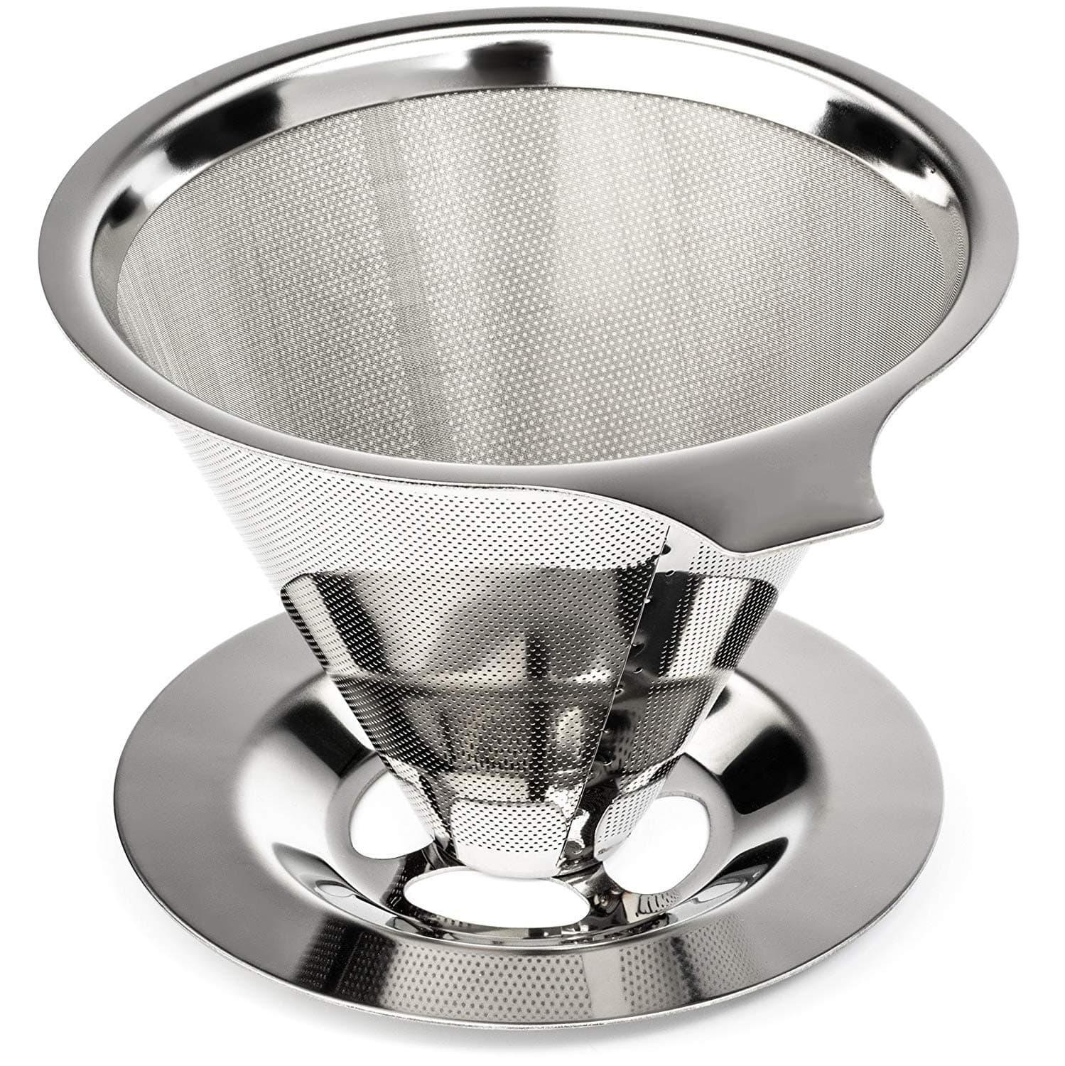 Goodstuffshop Paperless Pour Over Coffee Maker, 188 (304) Stainless Steel Reusable Drip Cone Coffee Filter, Single Cup Coffee Brewer