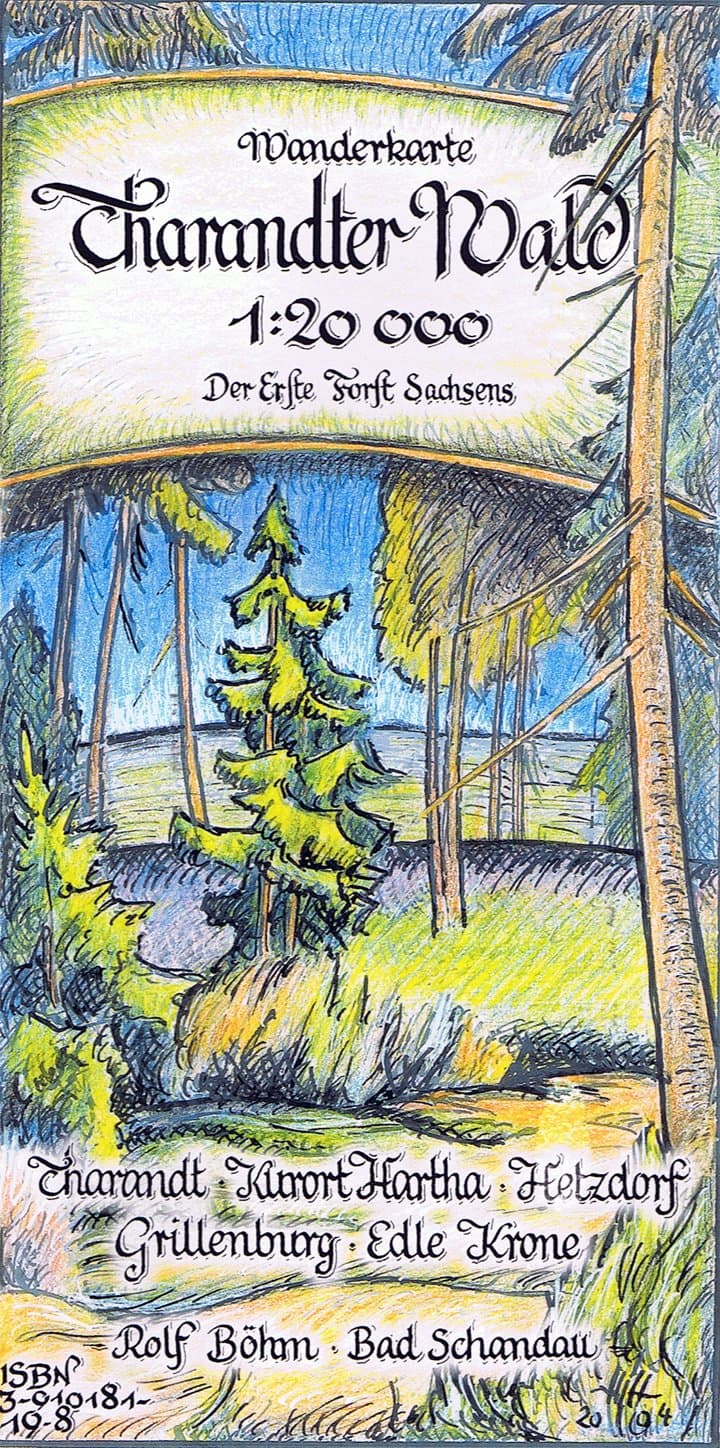 Tharandter Wald 1 : 20 000: Tharandt - Kurort Hartha - Hetzdorf - Grillenburg - Edle Krone. Wanderkarte der Sächsischen Schweiz