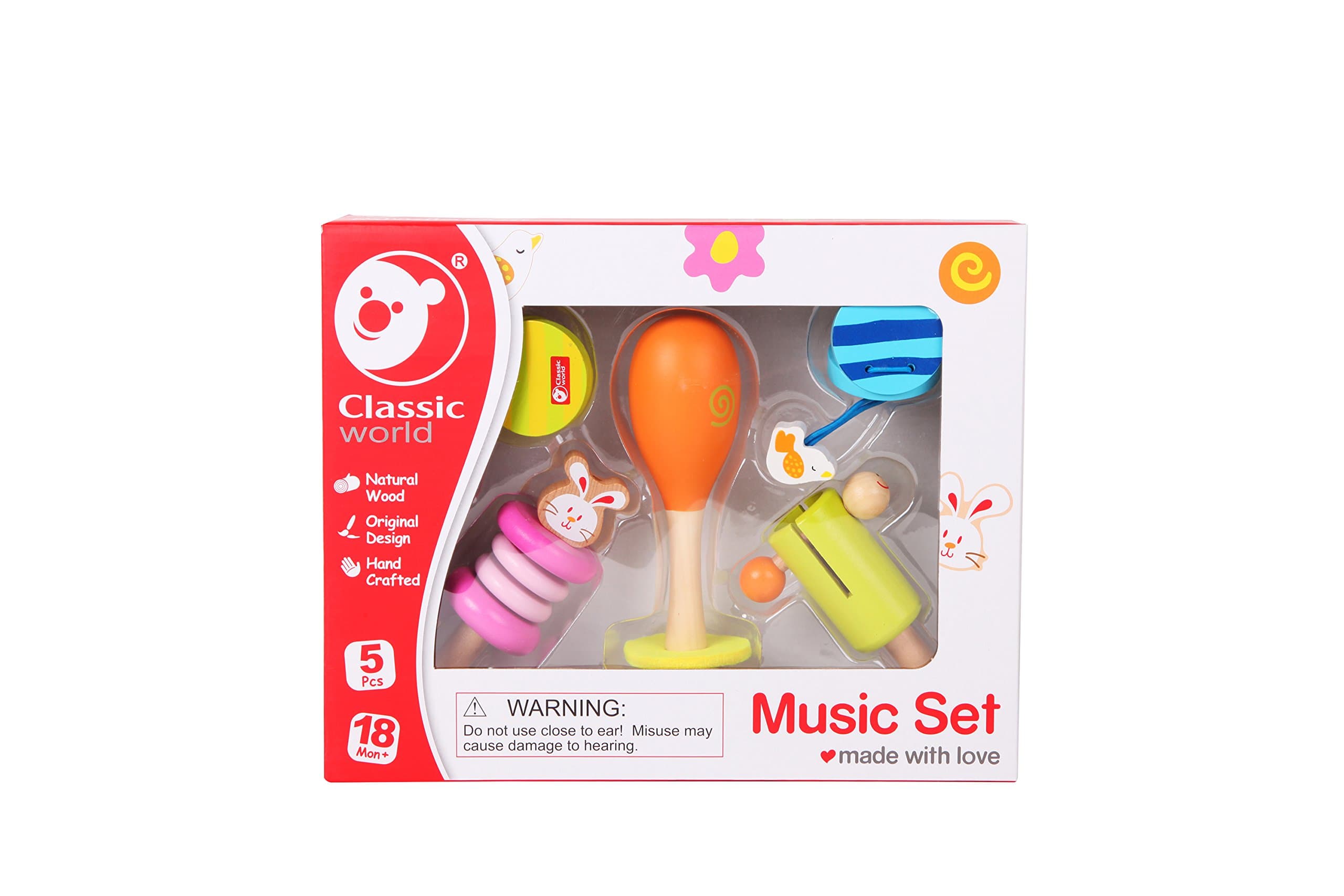 Classic World - Baby Assorted Wooden Early Education Musical Instrument Set