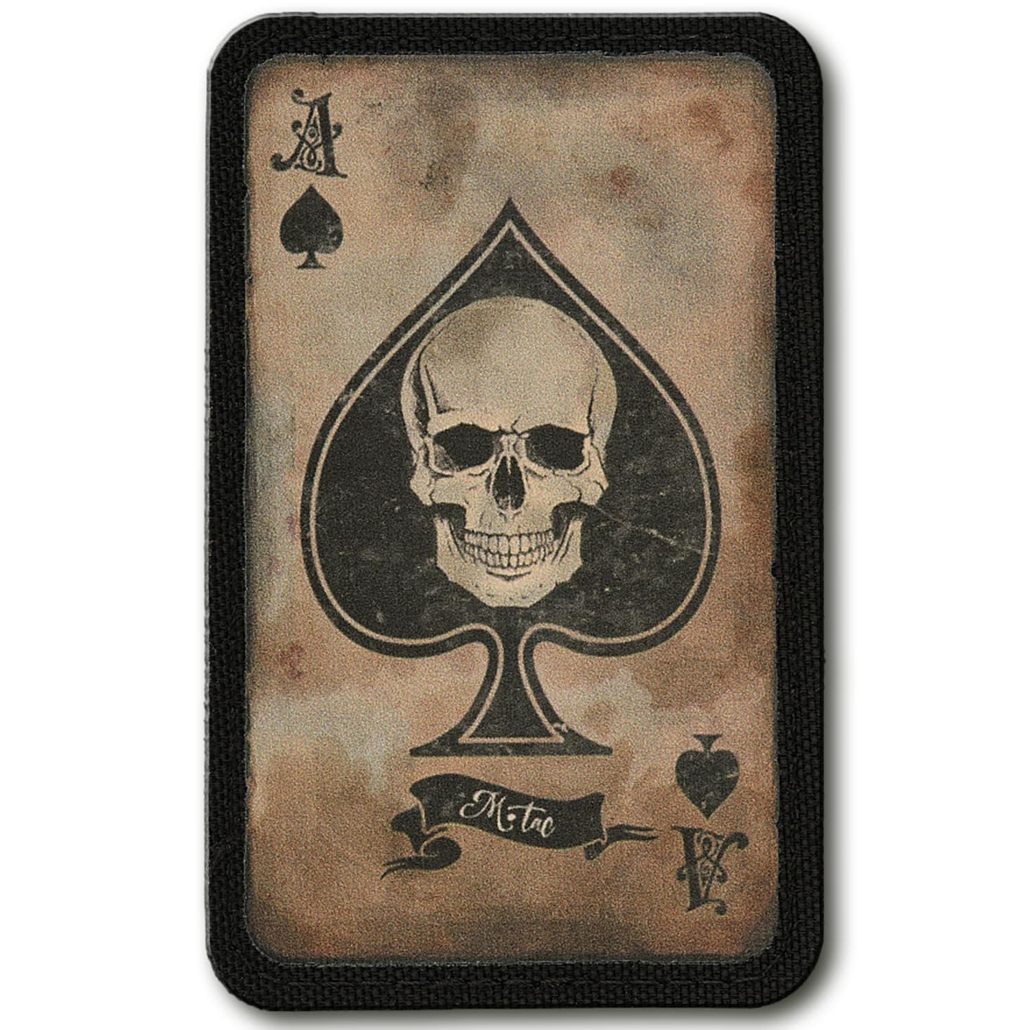M-Tac Ace of Spades Death Card Tactical Morale Patch Army Combat Hook Fasteners