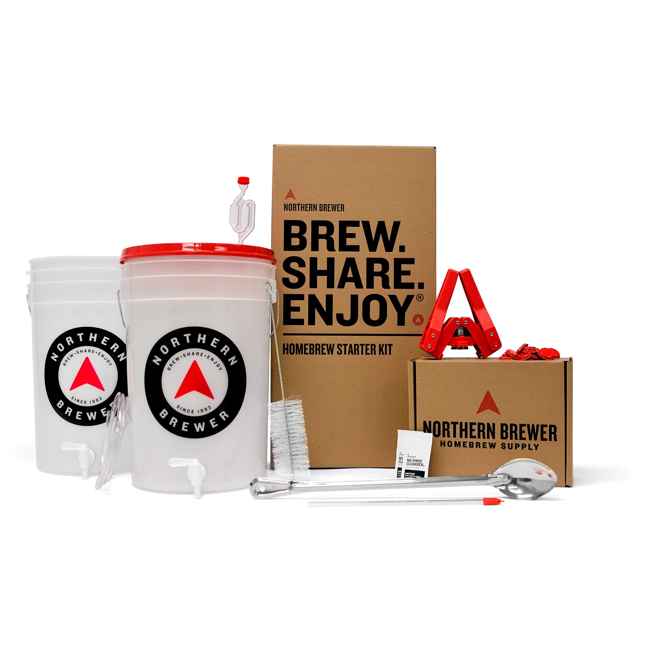 Northern Brewer - Essential Brew. Share. Enjoy. HomeBrewing Starter Set, Equipment and Recipe for 5 Gallon Batches (Block Party Amber)