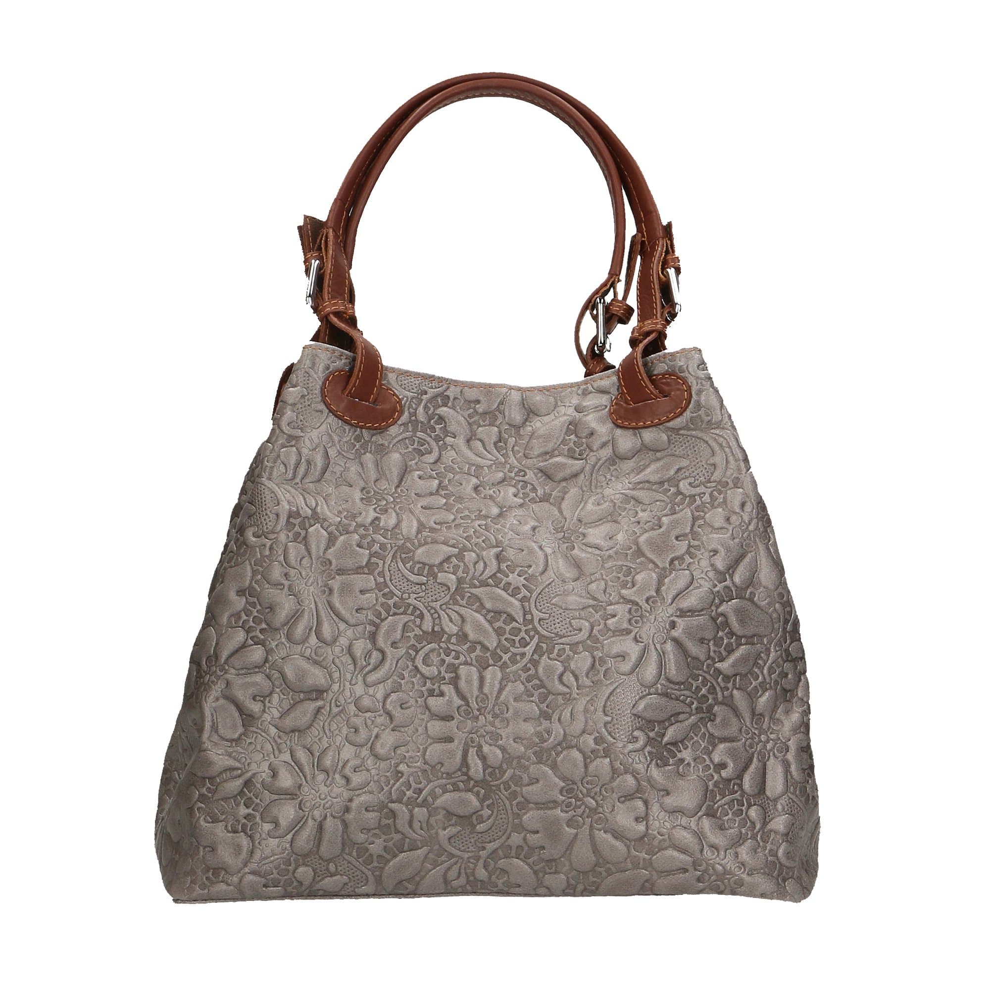 Woman Handbag with Floreal Fantasy Genuine Leather made in Italy