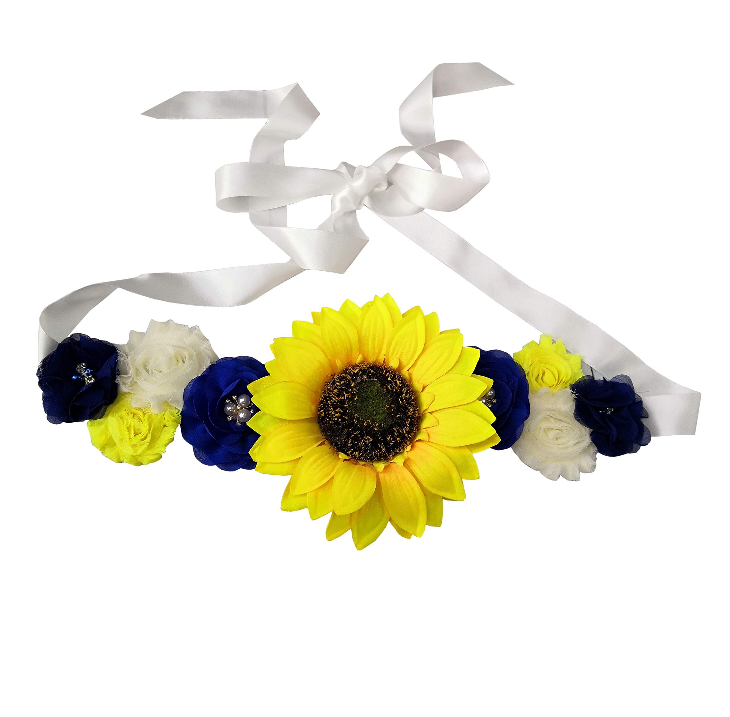 OyabridalSunflower Babyshower Sash for Gender Reveal Maternity Sash Belts Flower Pregnancy Belly Sash Belts Boy or Girl