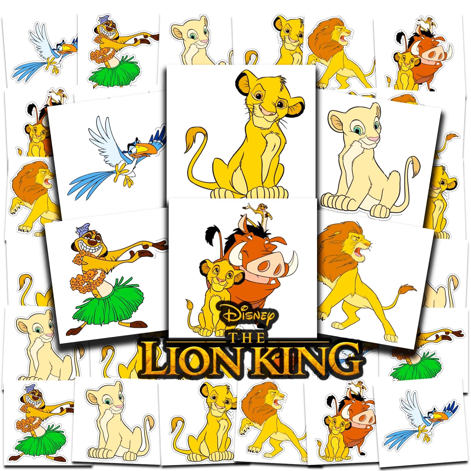 Lion King Tattoos Party Favors Bundle ~ 72 Perforated Individual 2" x 2" Lion King Temporary Tattoos for Kids Boys Girls (Lion King Party Supplies)
