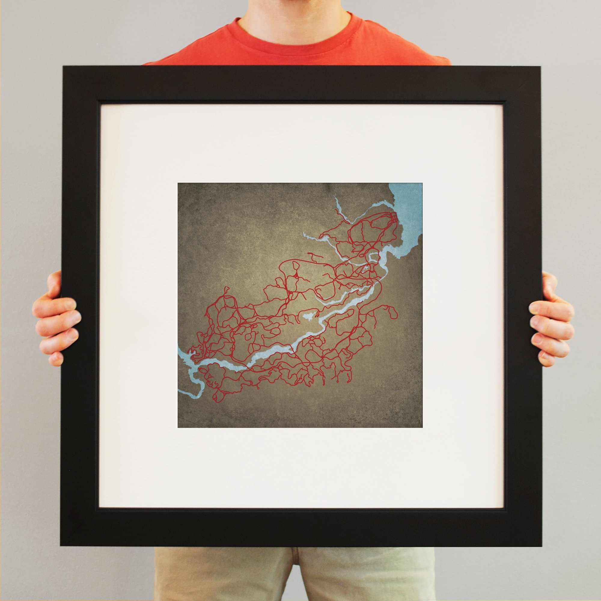 Red Dead Redemption, Rock City Map Art, 23" Frame + Mat