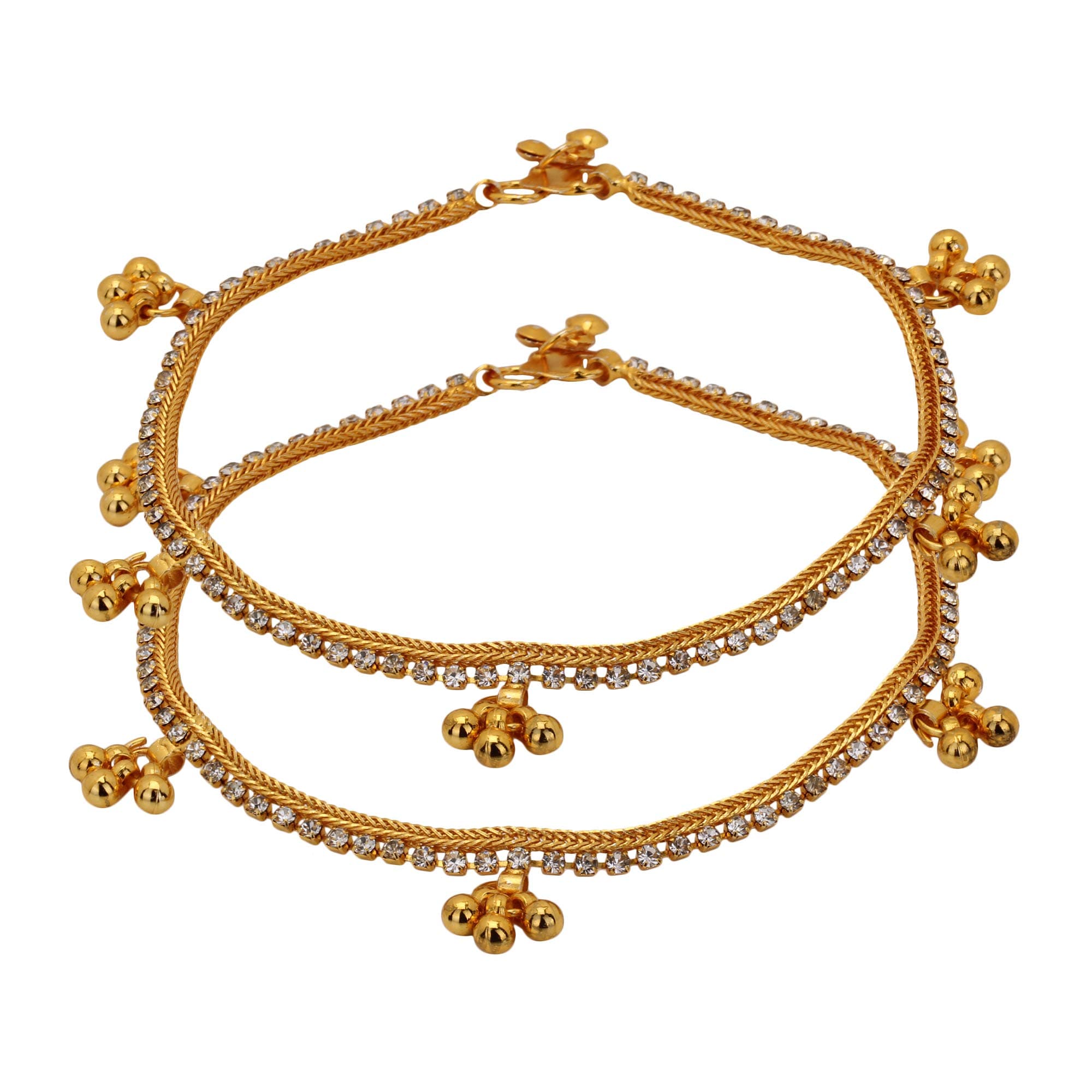 Set of Indian Traditional Designer Anklets Ethnic Wedding Fashion Jewelry for Women