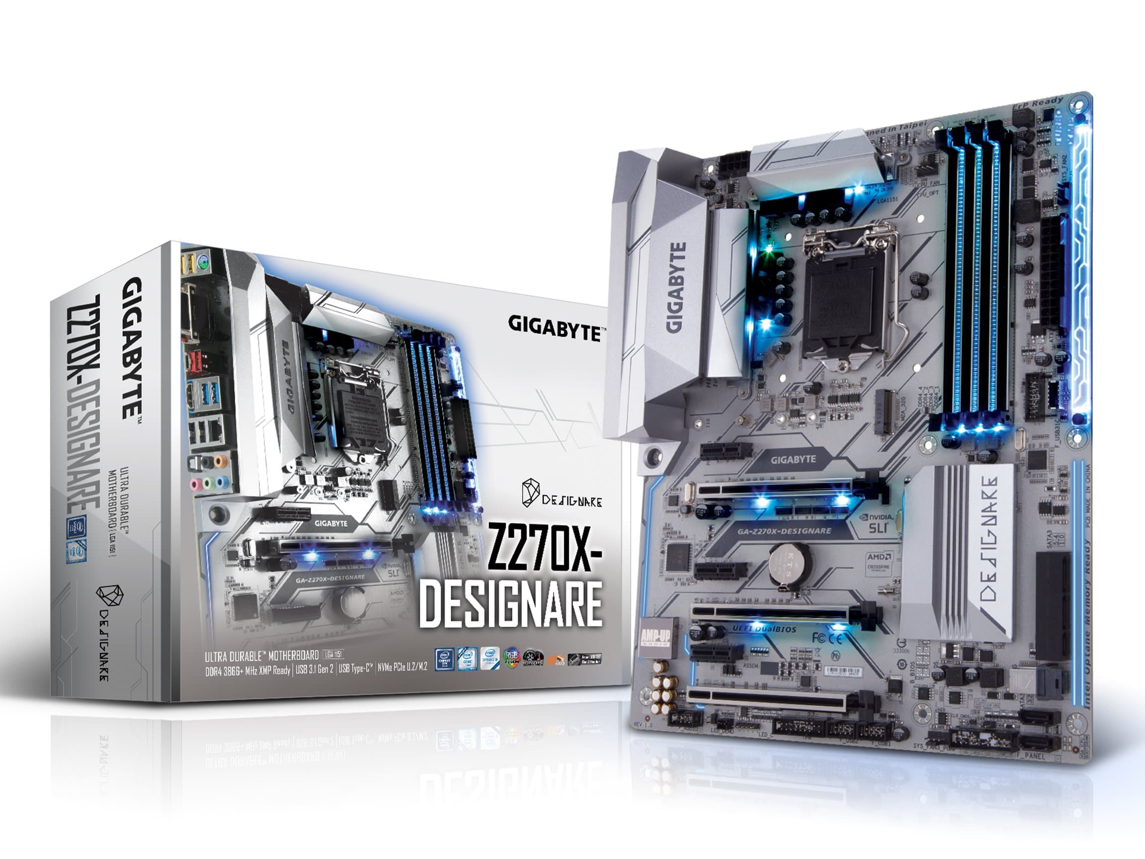 GIGABYTE GA-Z270X-Designare LGA1151 Intel Z270 2-Way SLI Quadro Support Front USB 3.1 Gen 2 Header M.2 U.2 ATX Motherboard