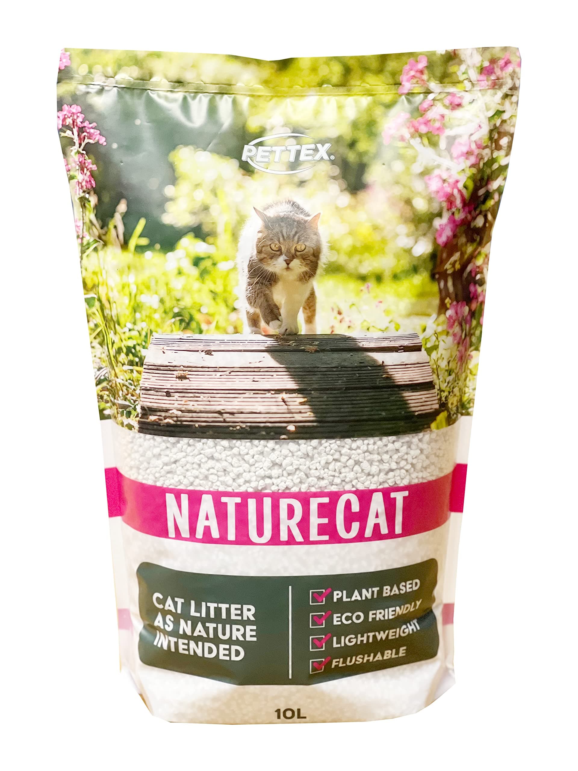 Pettex Tofu Cat Litter, Natural Plant Based - Lightweight and Clumping, 100% Biodegradable with Superb Odour Control. Large Size 10 Litre Bag