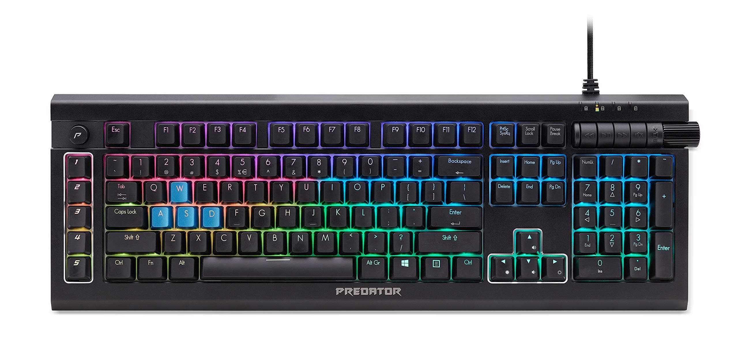 (Refurbished) Acer PKB810 Predator Aethon 500 RGB Mechanical Kailh Blue Switch Gaming Keyboard with Anti-Ghosting, All-Key Rollover, (Black)