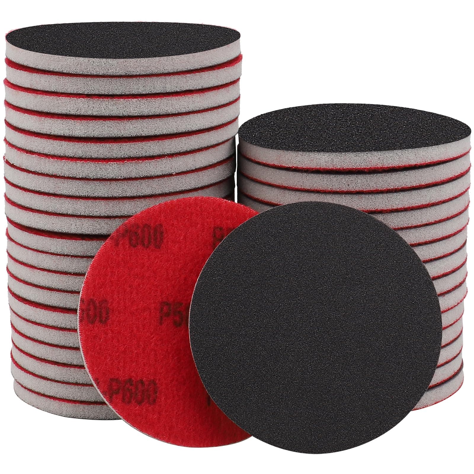 20Pcs 3 Inch Hook and Loop Sanding Sponge Disc with Buffer Backing 600 Grit Wet or Dry Sanding Sheets Reusable Hand Sander Sandpaper - Curved Surface Sanding Pads for Automotive Wood Metal