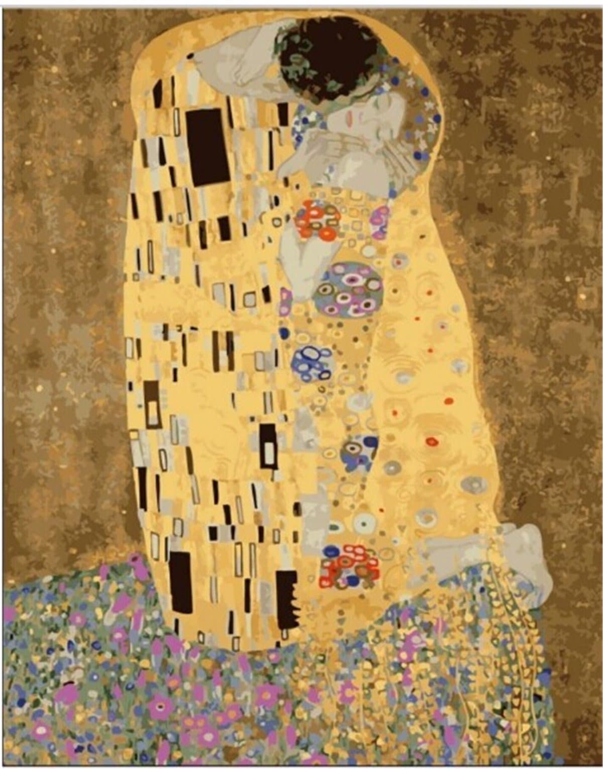 Sonby Frameless DIY Paint by Numbers Canvas Brushes Paints Kits for Adults Lover Kiss Painting by Number for Home Wall Decor,16x20" Unmounted