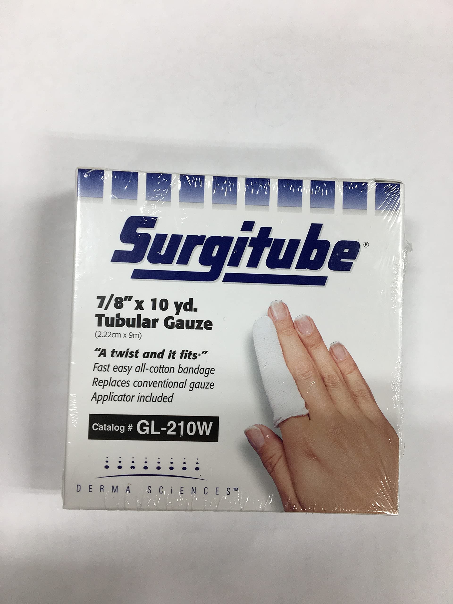 Surgitube 7/8" x 10 Yards Tubular Dressing Gauze, White
