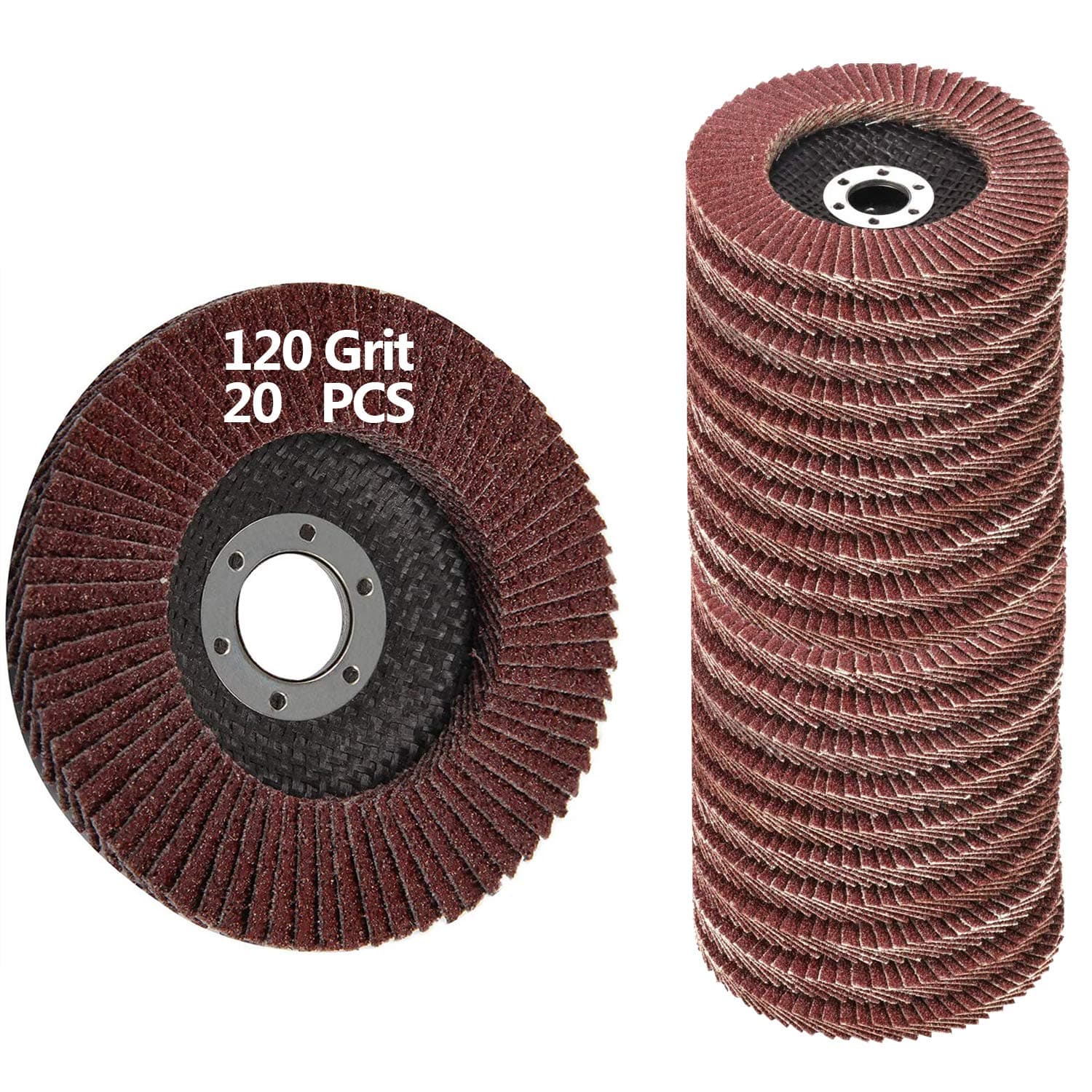 Flap Discs 20 PCS 4.5 Inch - 120 Grit Grinding Discs 4 1/2 Assorted Sanding Grinding Wheels,Aluminum Oxide Abrasives,Grinder disc