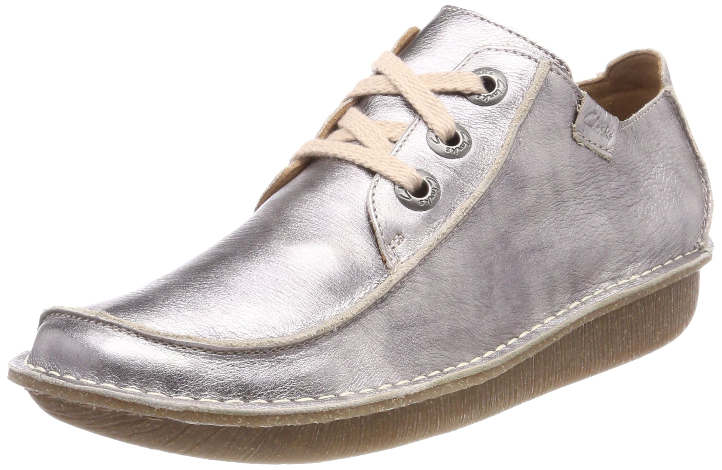 Clarks Women's Funny Dream Lace-Up Shoes, Beige (Pewter Metallic), 6 UK